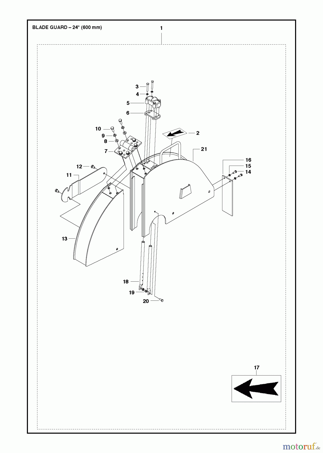  Trennschneider, Floor FS513/FS520/FS524, Valid for Machine numbers FS520-2150, FS524-1630 and forward, 2011-02 Blade Guard - 24?