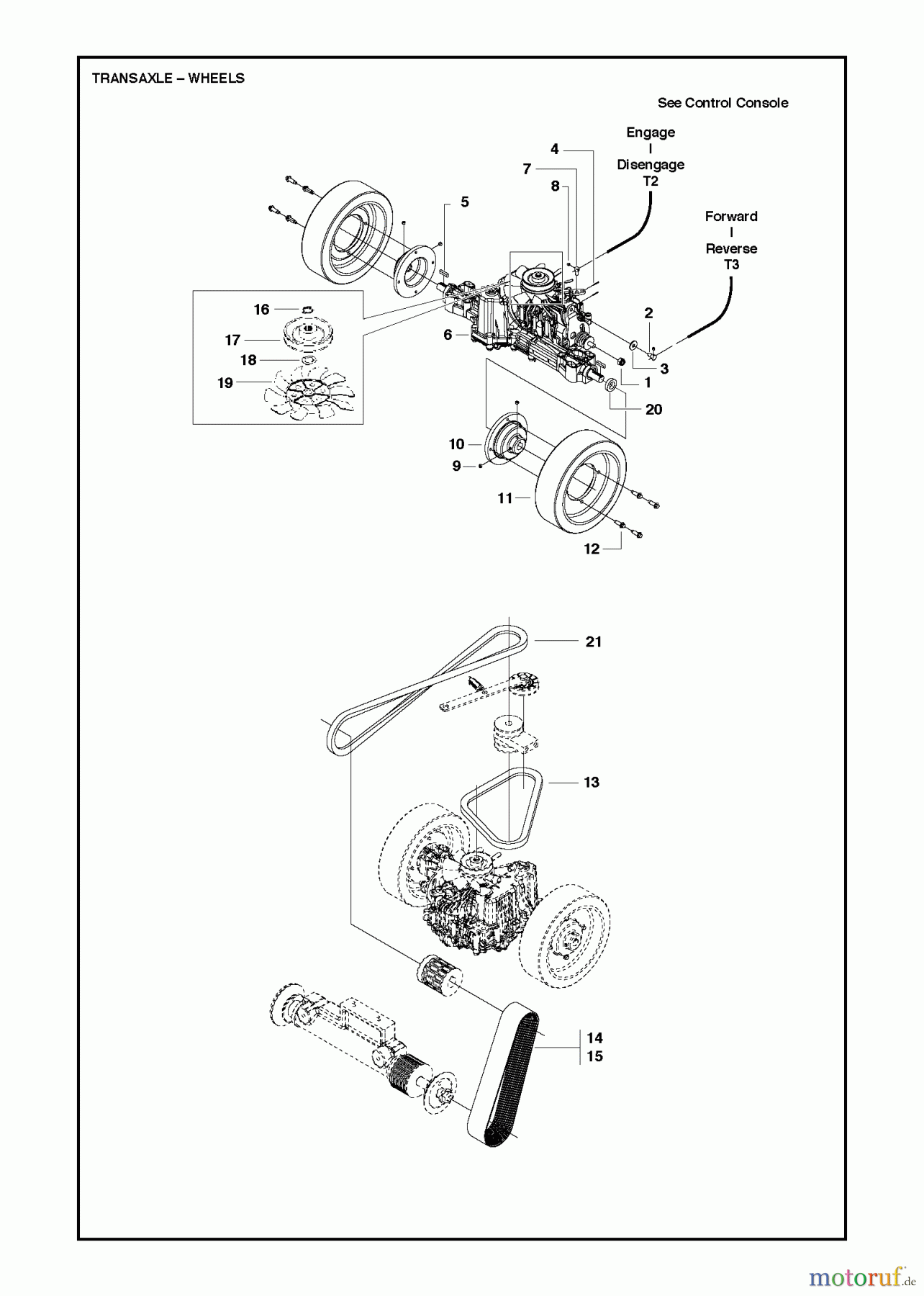 Trennschneider, Floor FS513/FS520/FS524, Valid for Machine numbers FS520-2150, FS524-1630 and forward, 2011-02 TRANSAXLE - WHEELS