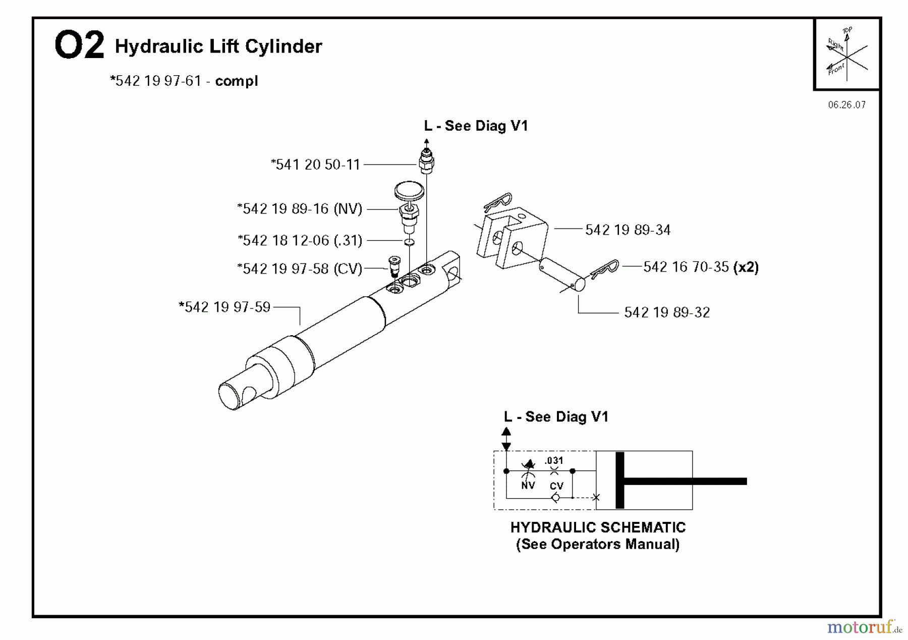  Trennschneider, Floor FS6600 D, 2008-37 Hydraulic Lift Cylinder