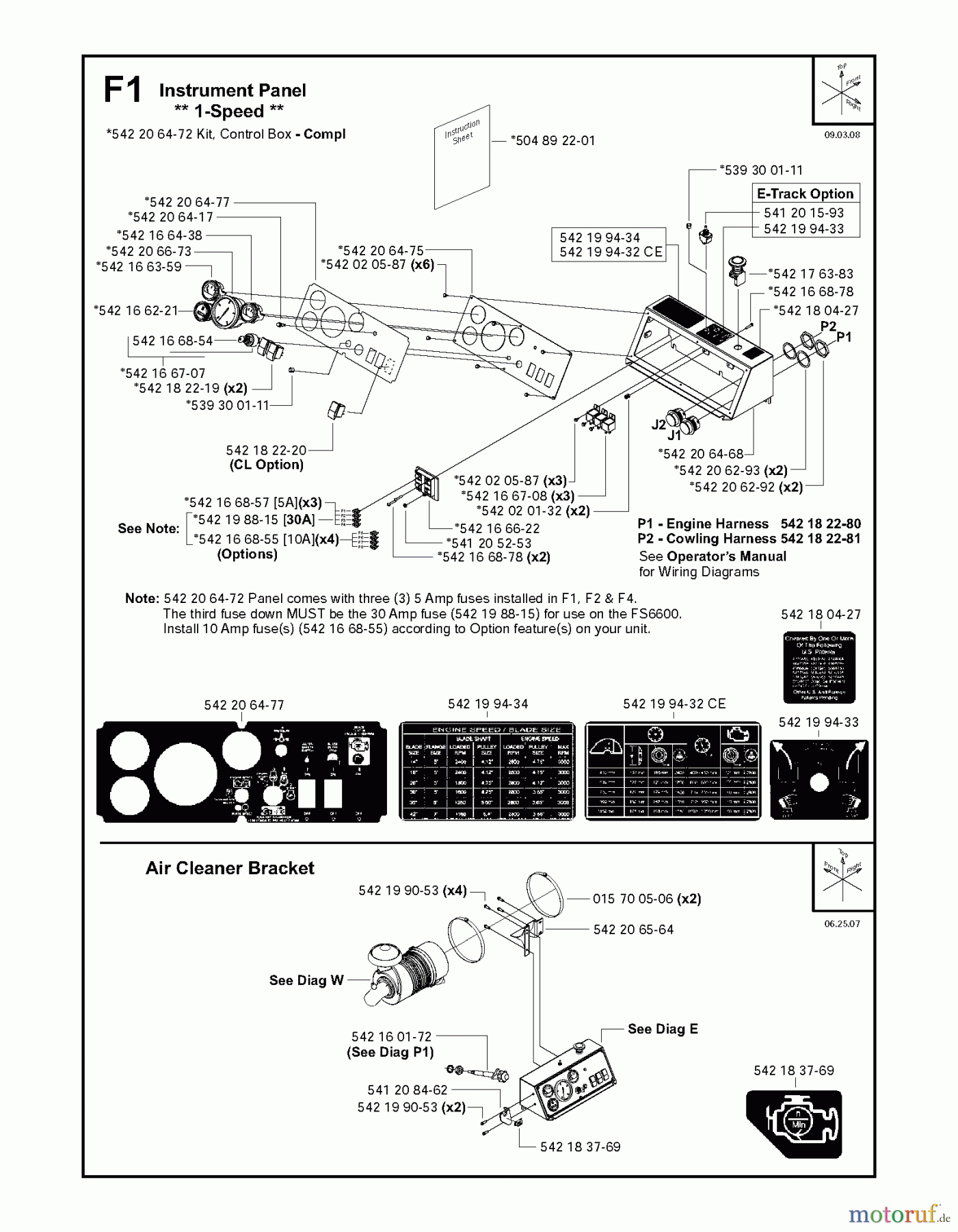  Trennschneider, Floor FS6600 D, 2008-37 Instrument Panel, 1-Speed