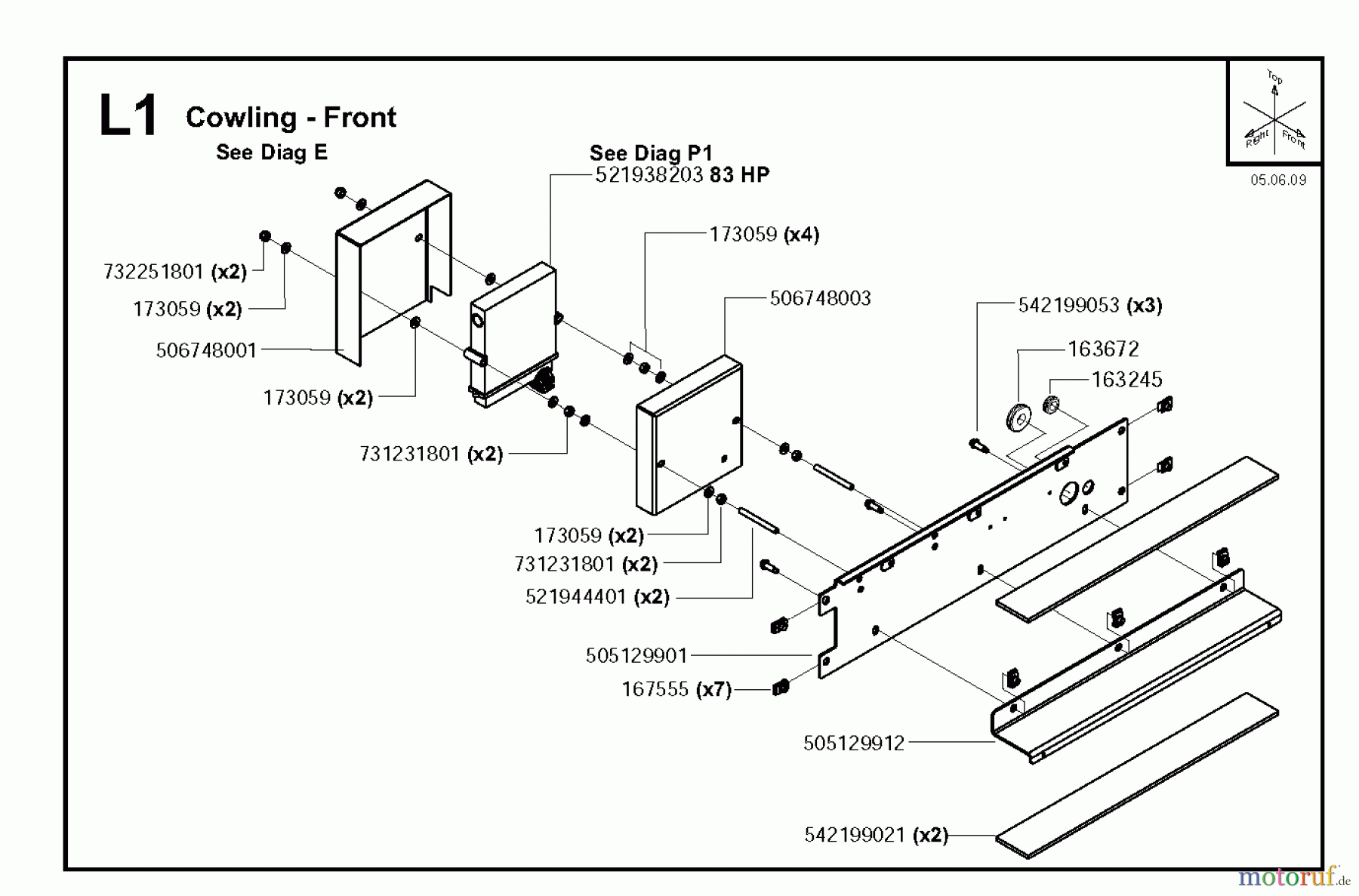 Trennschneider, Floor FS6600 JD T3, 2009-20 Cowling - Front