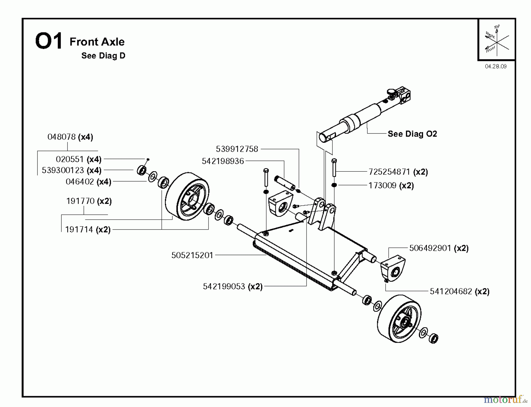  Trennschneider, Floor FS6600 JD T3, 2009-20 FRONT AXEL