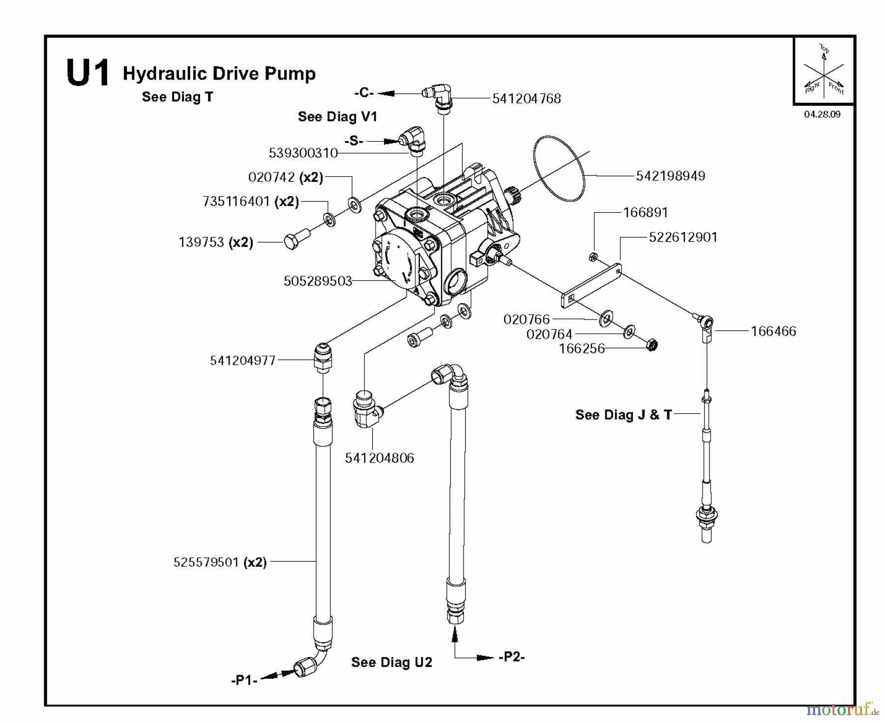 Trennschneider, Floor FS6600 JD T3, 2009-20 Hydraulic Drive Pump