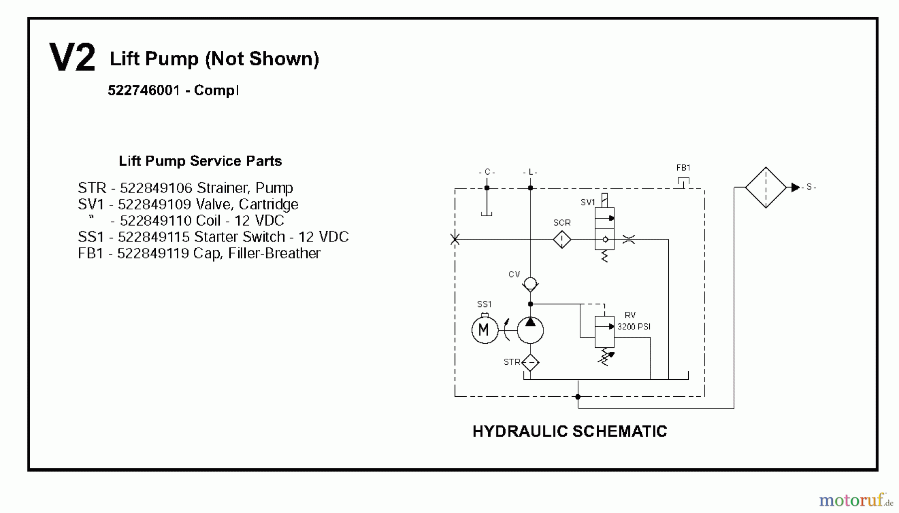  Trennschneider, Floor FS6600 JD T3, 2009-20 Lift Pump