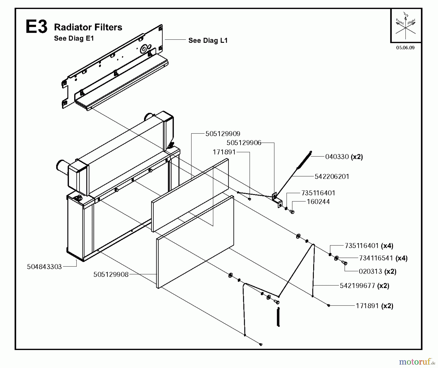 Trennschneider, Floor FS6600 JD T3, 2009-20 Radiator Filters
