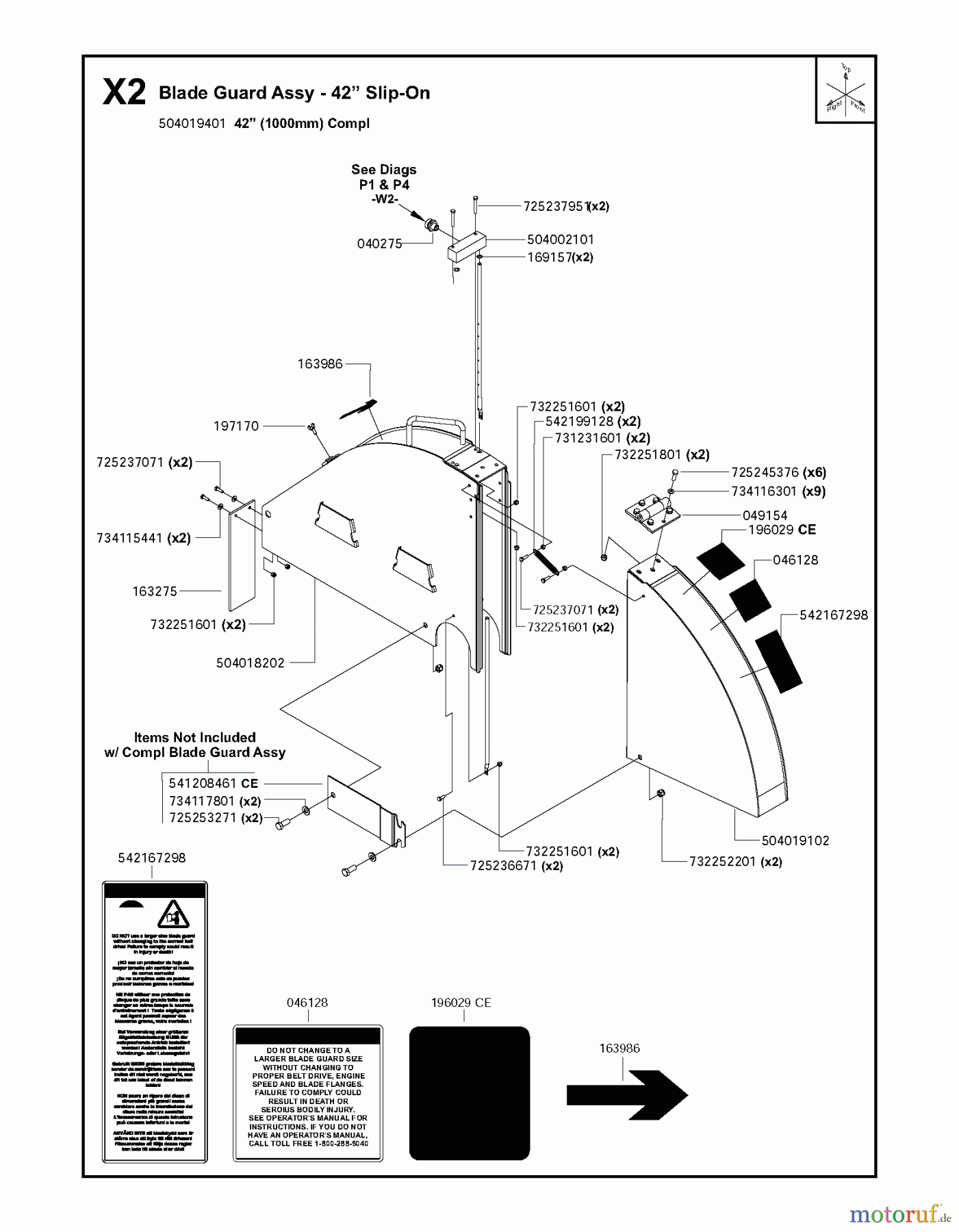  Trennschneider, Floor FS6800 YAN T3, 2009-10 Blade Guard Assy - 42? Slip-On