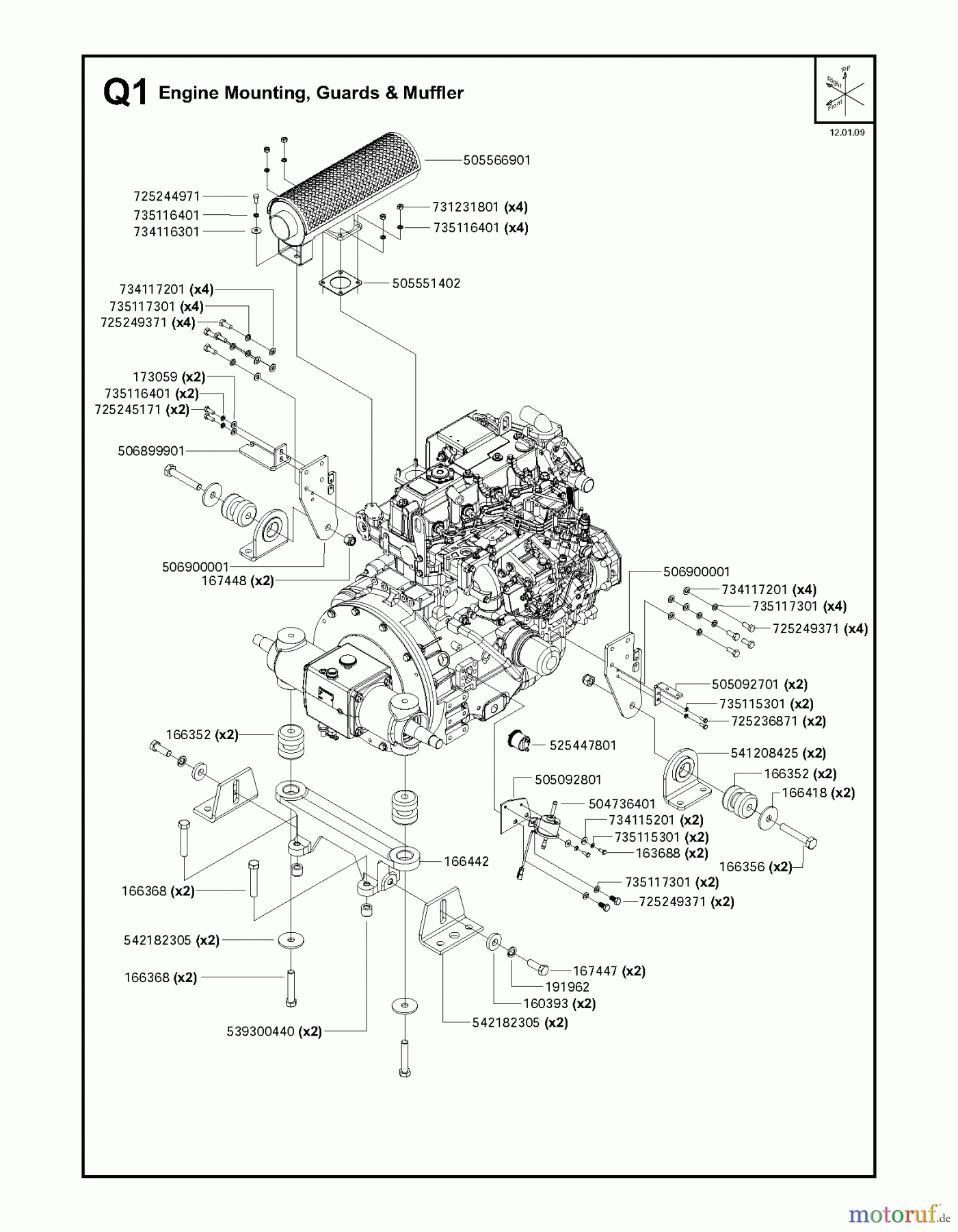  Trennschneider, Floor FS6800 YAN T3, 2009-10 Engine Mounting, Guards & Muffler