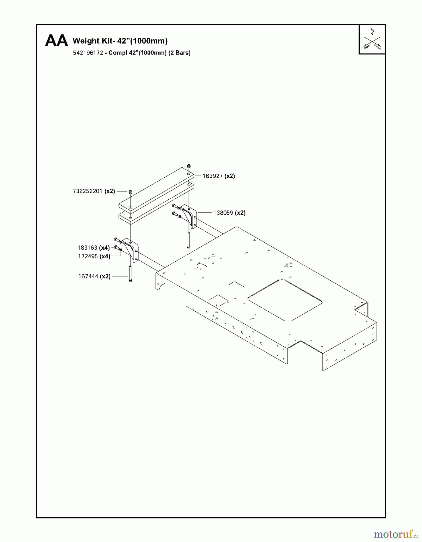 Trennschneider, Floor FS6800 YAN T3, 2009-10 Weight Kit- 42?