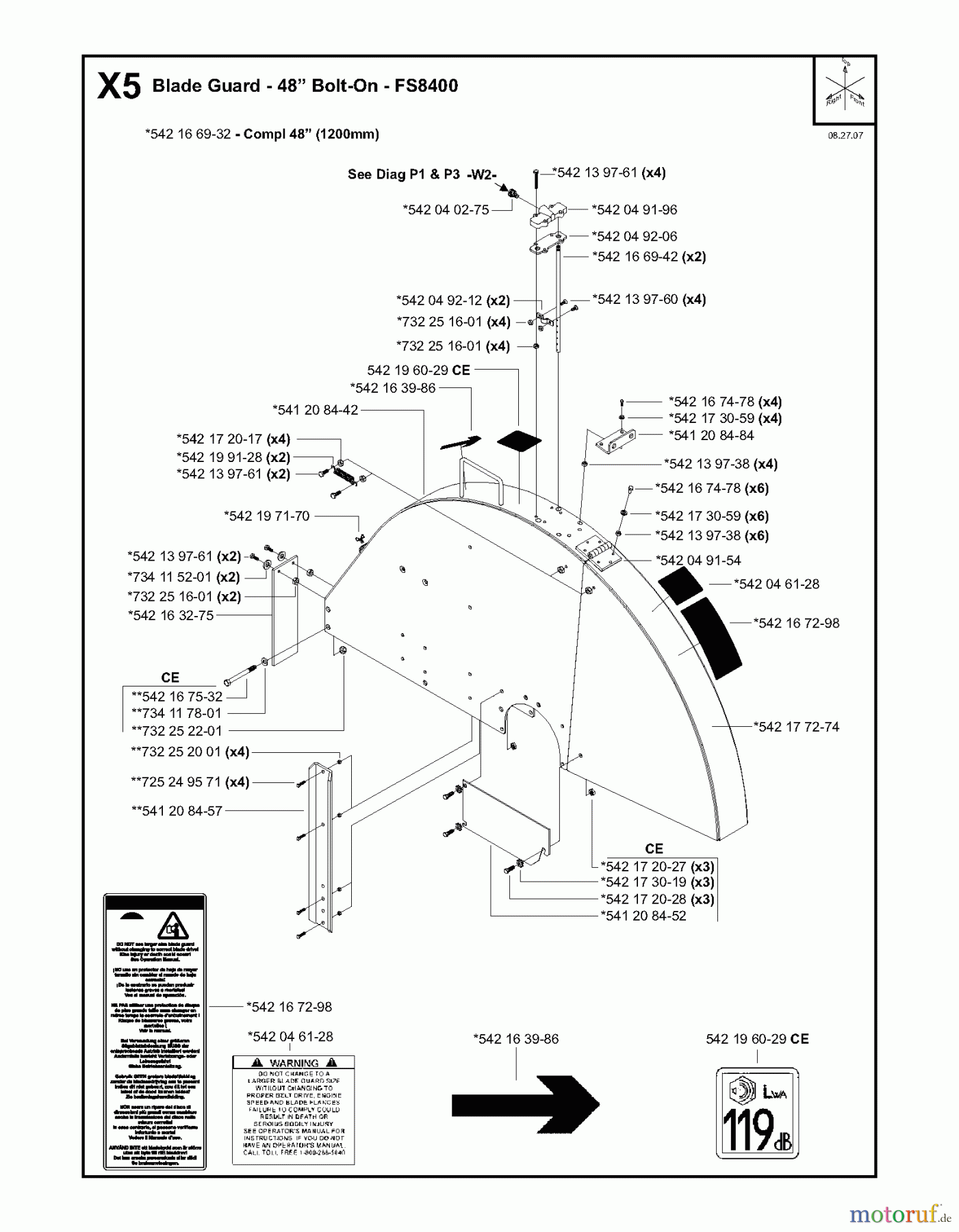 Trennschneider, Floor FS8400, 2007-36 Blade Guard - 48? Bolt-On