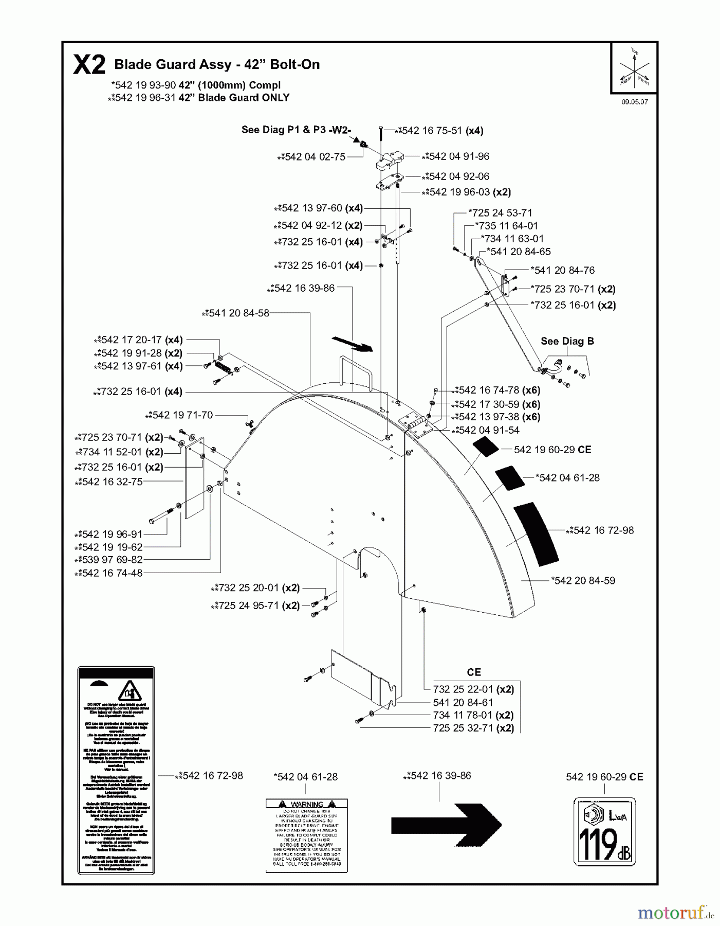 Trennschneider, Floor FS8400, 2007-36 Blade Guard Assy - 42? Bolt-On