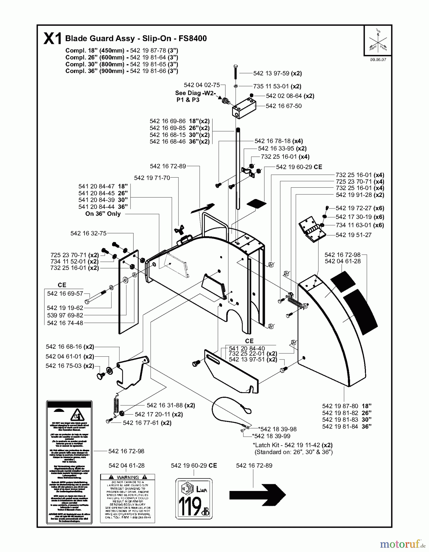 Trennschneider, Floor FS8400, 2007-36 Blade Guard Assy - Slip-On