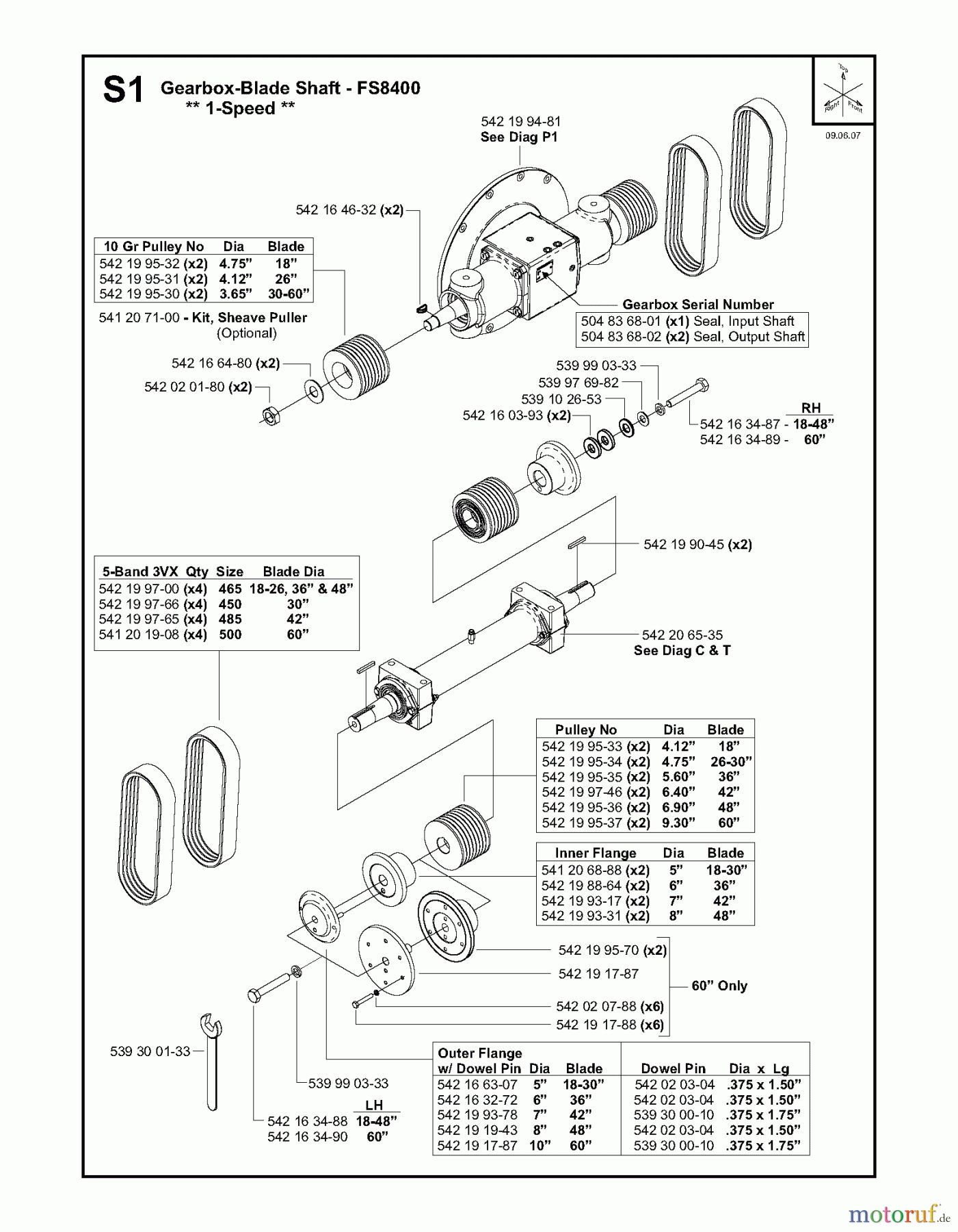 Trennschneider, Floor FS8400, 2007-36 Gearbox-Blade Shaft - 1-Speed