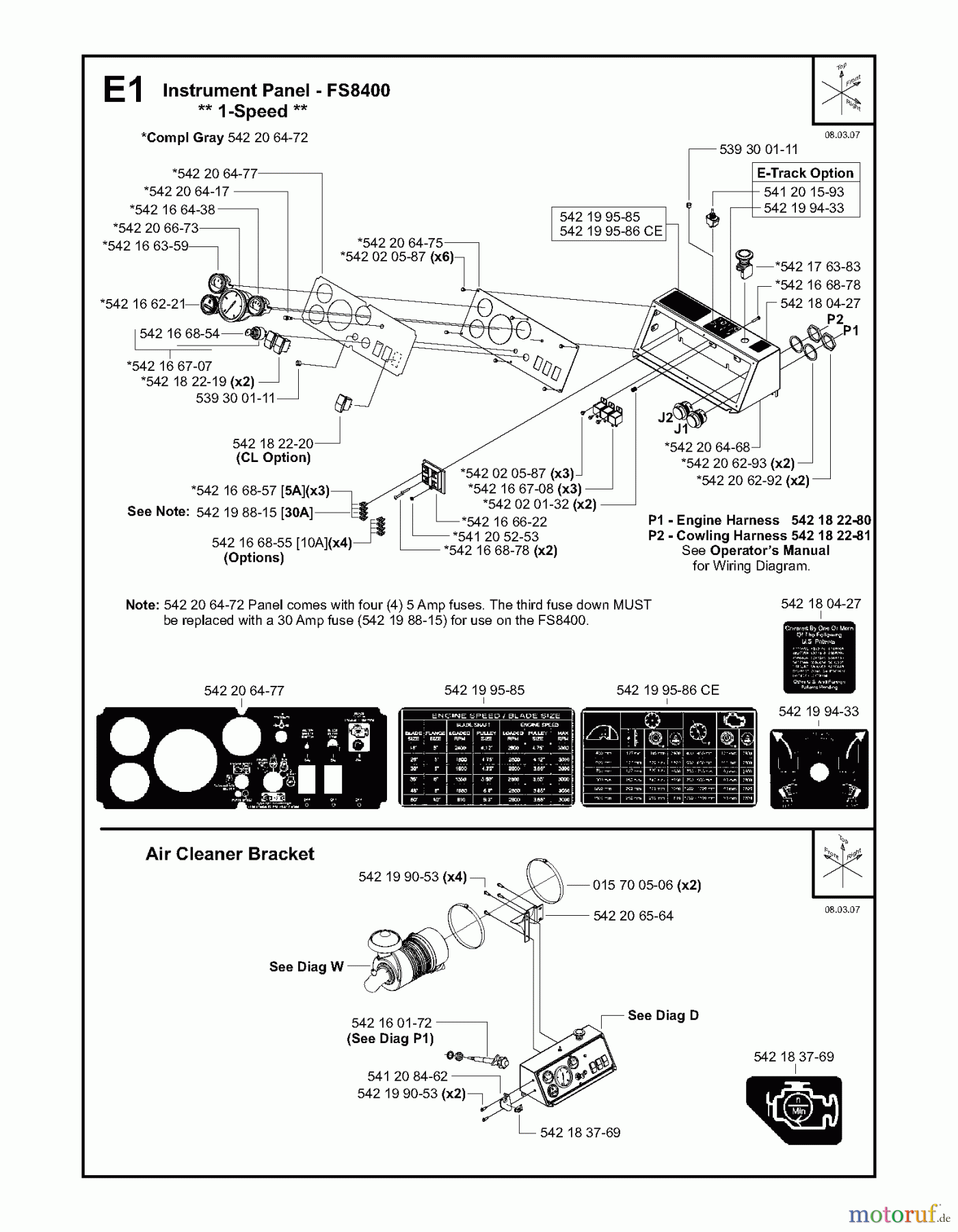 Trennschneider, Floor FS8400, 2007-36 Instrument Panel - 1-Speed