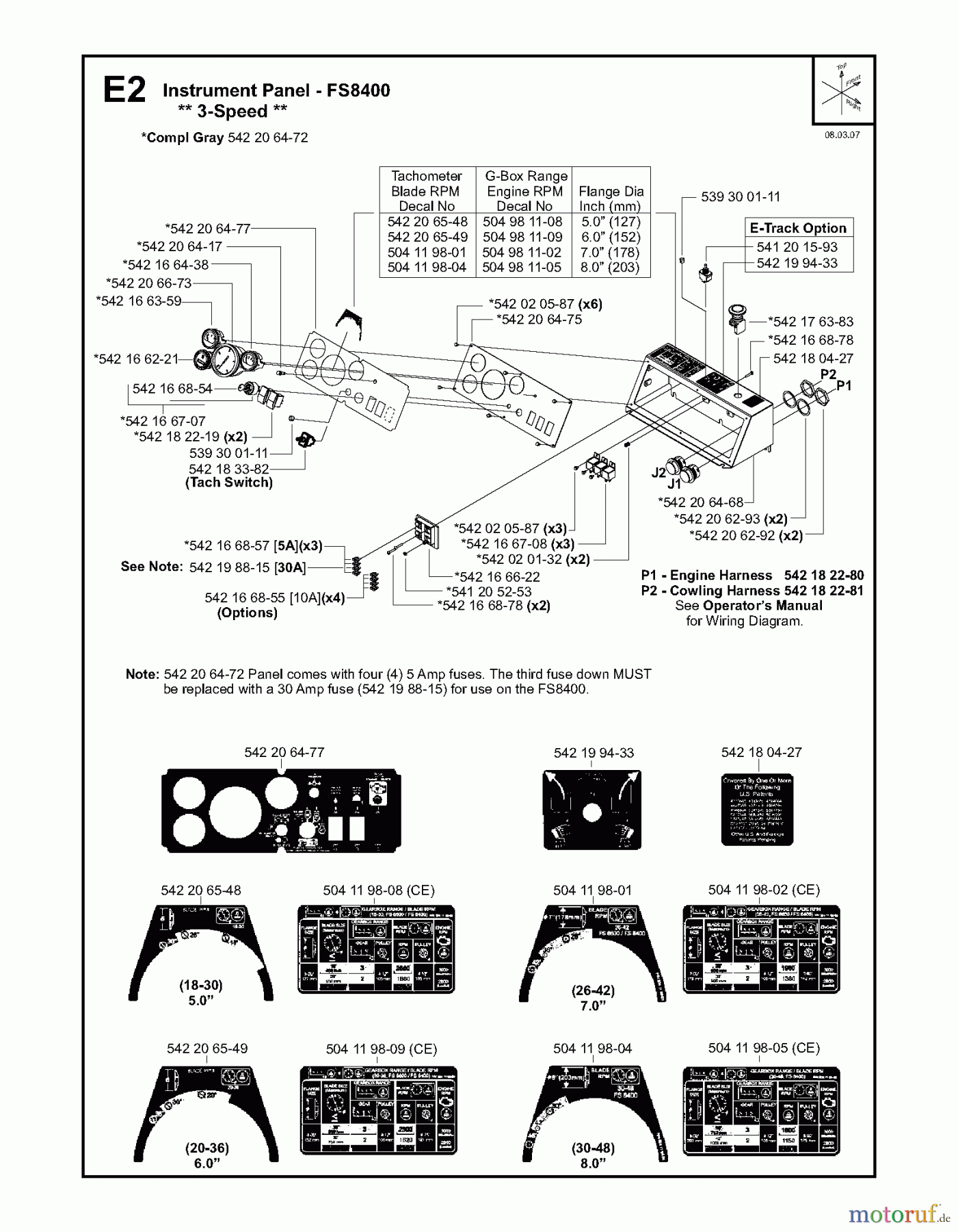  Trennschneider, Floor FS8400, 2007-36 Instrument Panel - 3-Speed