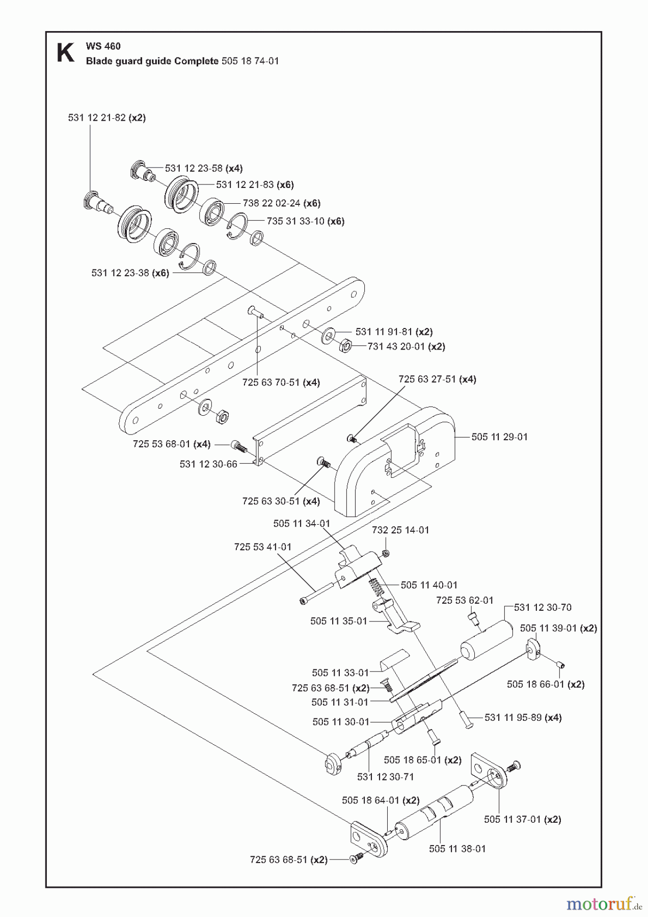  Wand und Kabelsägen WS460, 2008-51 Blade guard guide