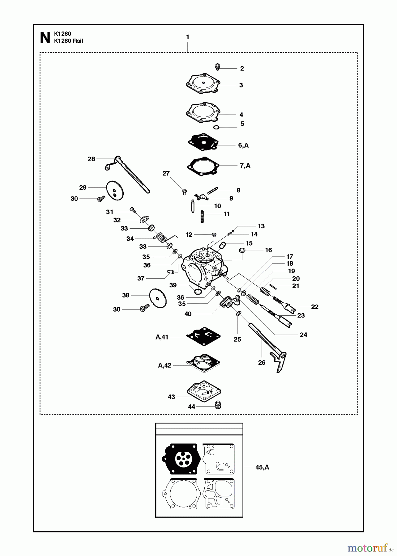  Trennschneider, Cut-Off K1260, 2010-10 CARBURETOR DETAILS