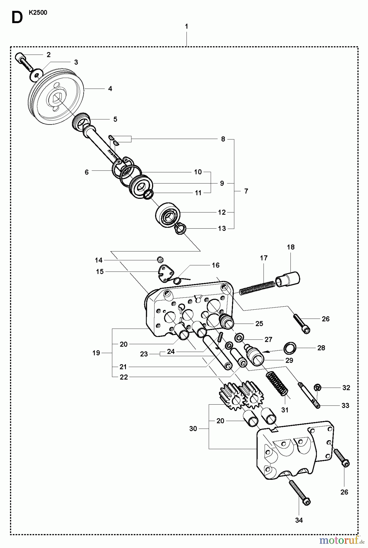  Trennschneider, Cut-Off K2500, 2009-02 HYDRAULIC PUMP - MOTOR