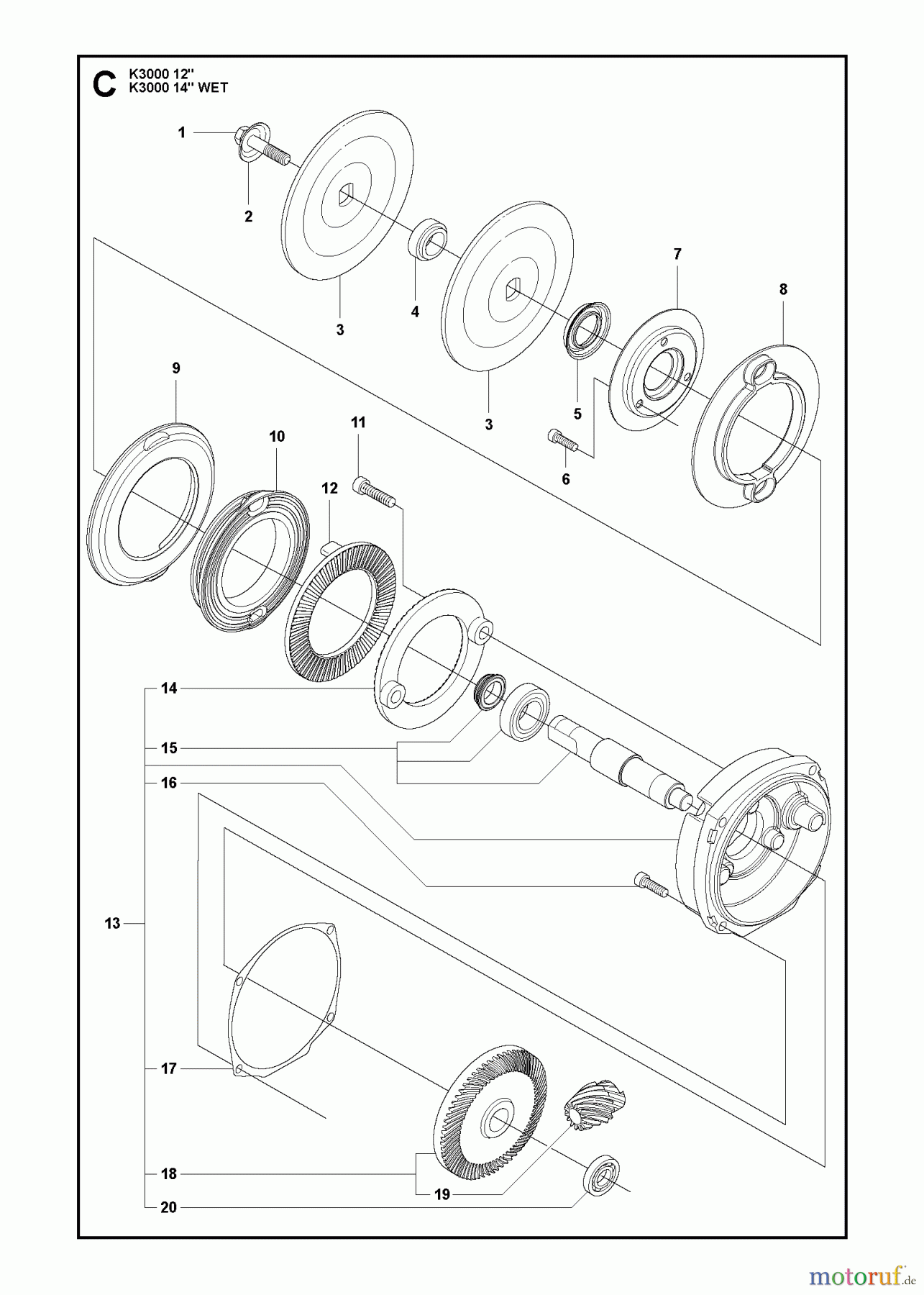 Trennschneider, Cut-Off K3000 WET, 2009-03 GEAR HOUSING
