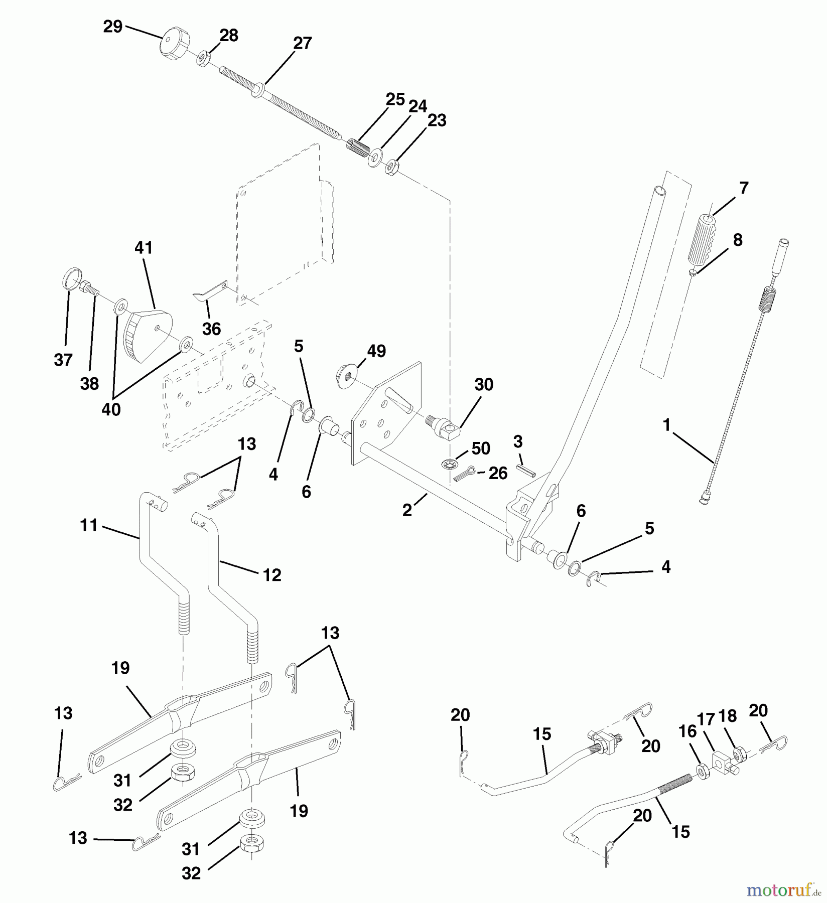 Husqvarna Rasen und Garten Traktoren YTH 180 (954140010E) - Husqvarna Yard Tractor (1998-02 to 1998-05) Mower Lift