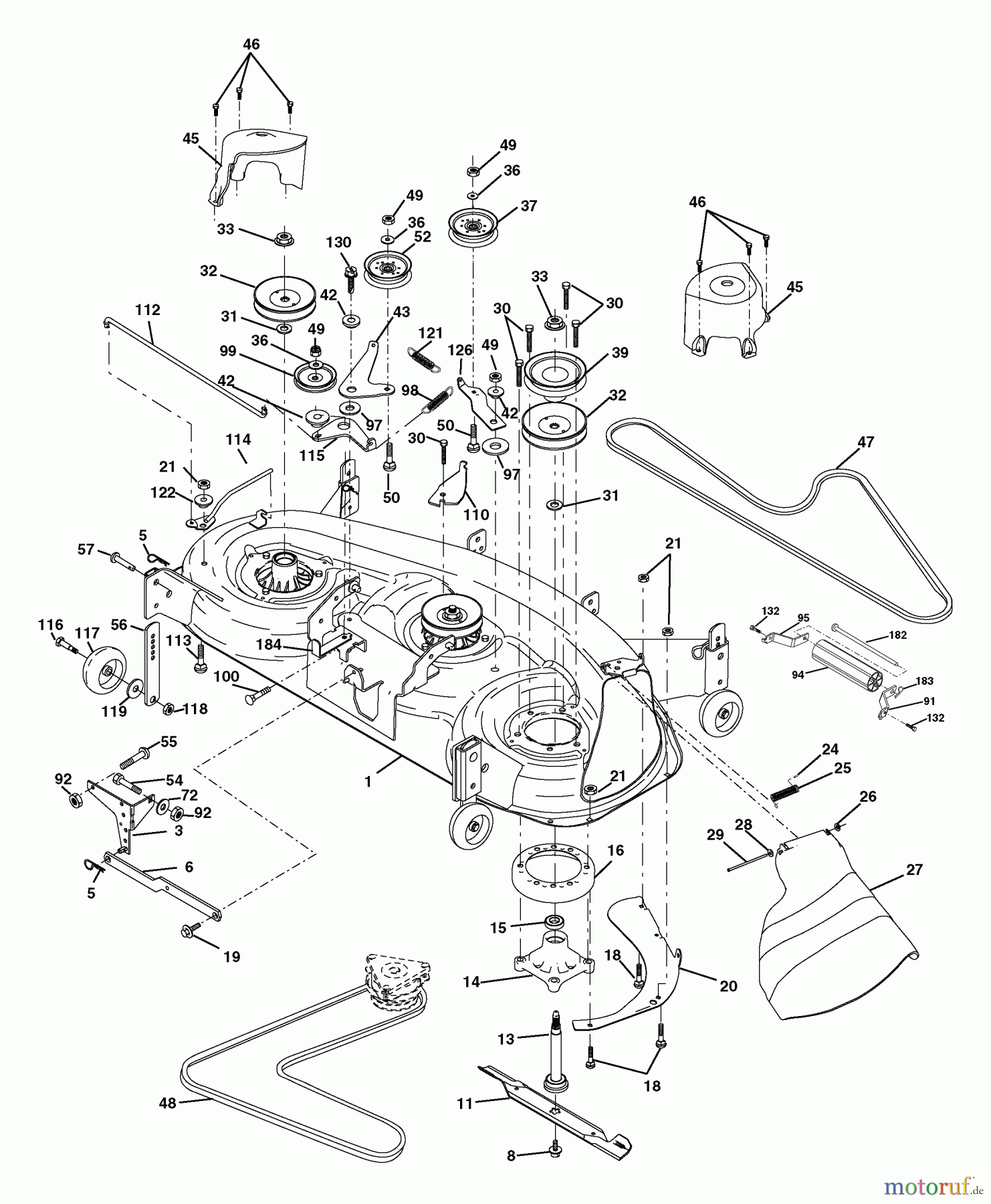 Husqvarna Rasen und Garten Traktoren YTH 1848XPF (954567260) - Husqvarna Yard Tractor (2002-11 & After) Mower Deck