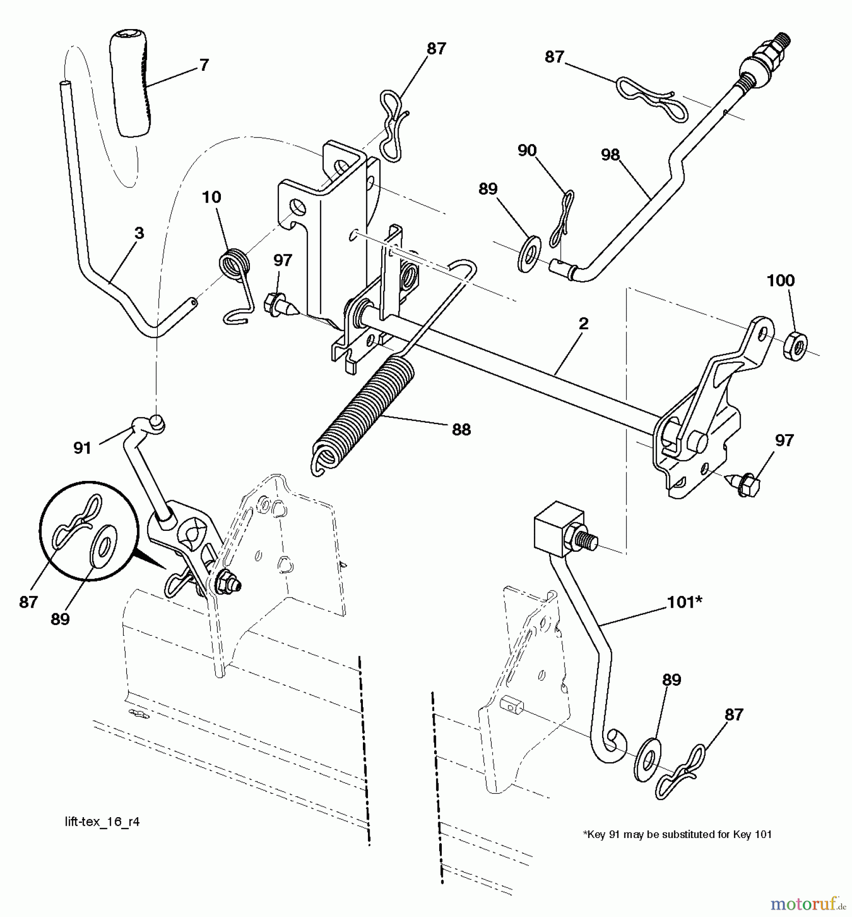 Husqvarna Rasen und Garten Traktoren YTH 20K46 (240461) - Husqvarna Yard Tractor (2011-01 & After) MOWER LIFT / DECK LIFT