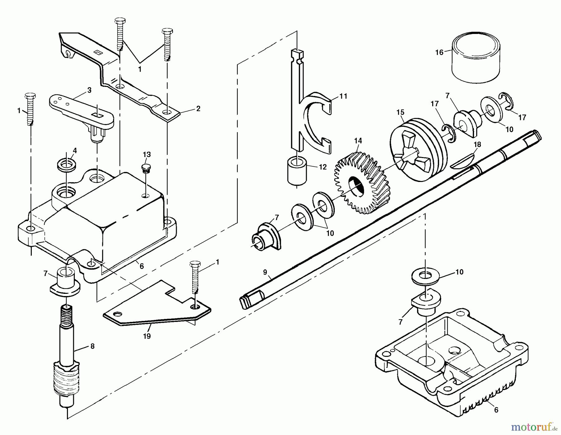  Husqvarna Rasenmäher 56 SFE (954065401C) - Husqvarna Walk-Behind Mower (1995-04 & After) Gear Case Assembly P/N 532702510 - 53702511