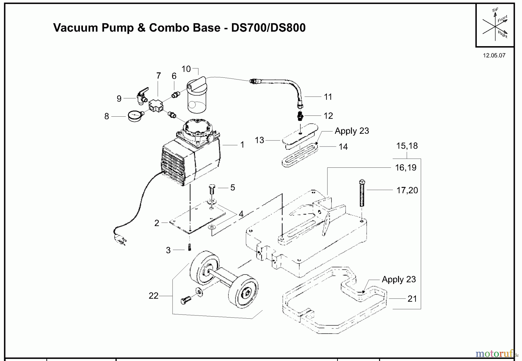  Husqvarna Zubehör DS700 (504625401) - Husqvarna Drill Stand (2007-12 & After) Vacuum Pump & Combo Base