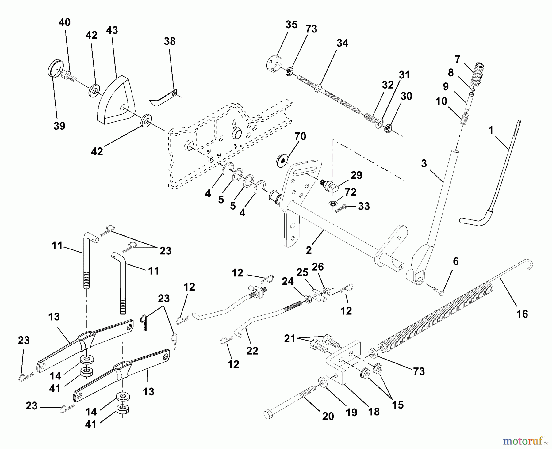  Husqvarna Rasen und Garten Traktoren GTH 2250A (954567093) - Husqvarna Garden Tractor (2000-11 & After) Mower Lift
