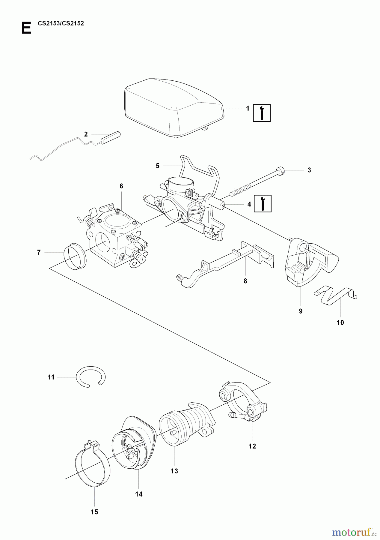  Jonsered Motorsägen CS2152 - Jonsered Chainsaw (2007-08) CARBURETOR AIR FILTER