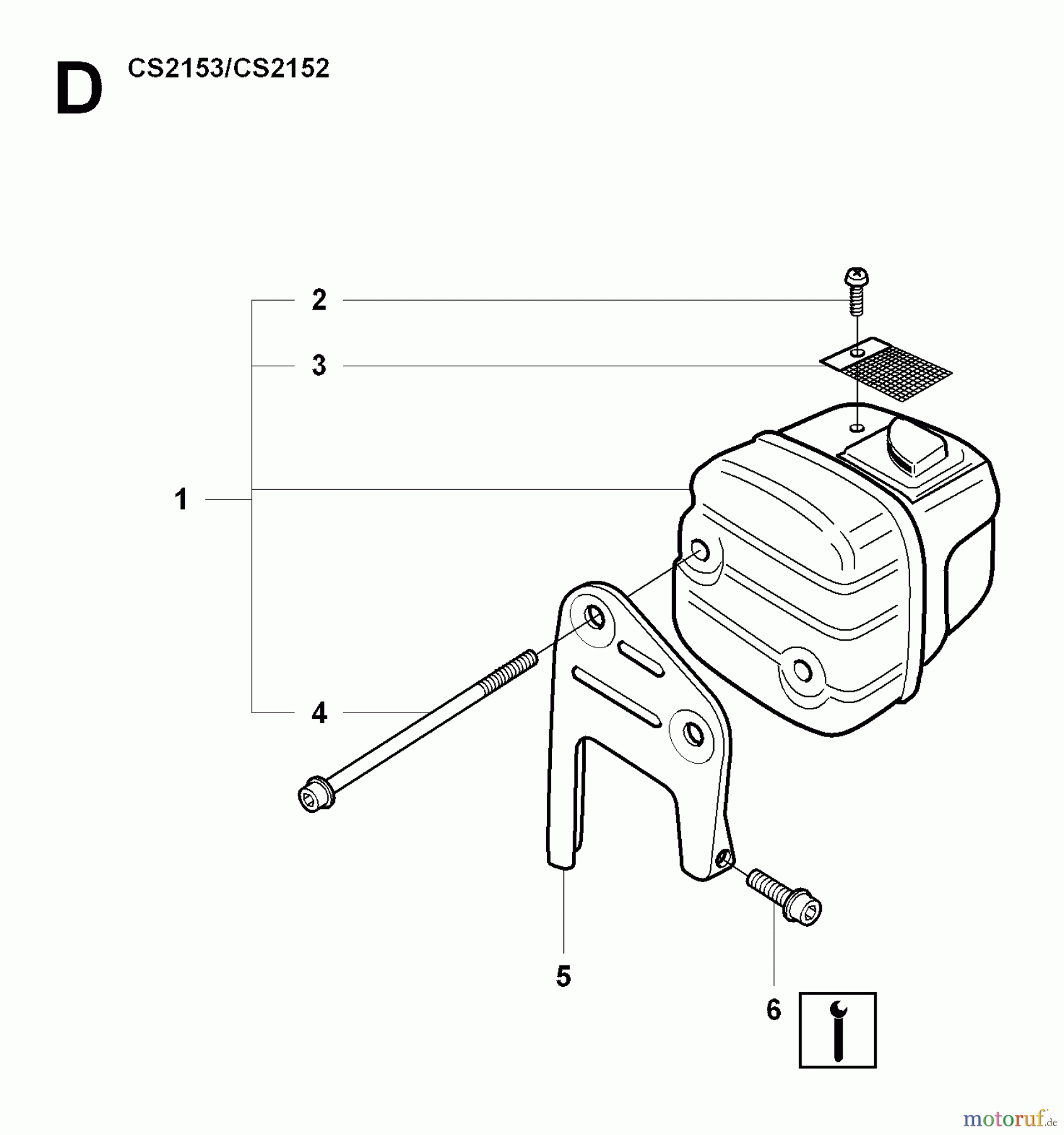 Jonsered Motorsägen CS2152 - Jonsered Chainsaw (2007-08) MUFFLER