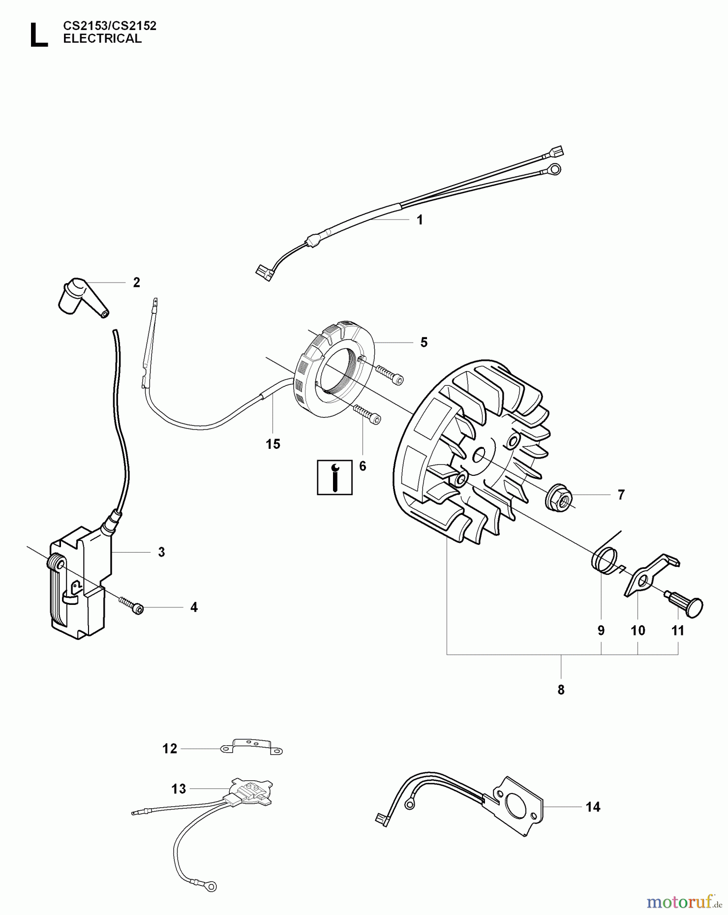  Jonsered Motorsägen CS2153 - Jonsered Chainsaw (2009-02) ELECTRICAL