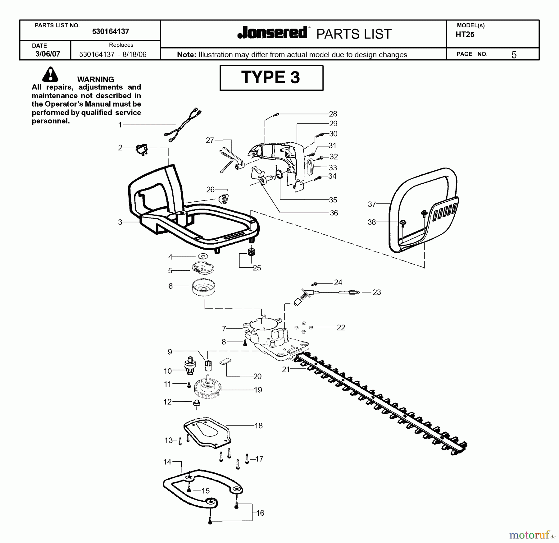  Jonsered Heckenscheren HT25 - Jonsered Hedge Trimmer (2008-01) CLUTCH OIL PUMP #1
