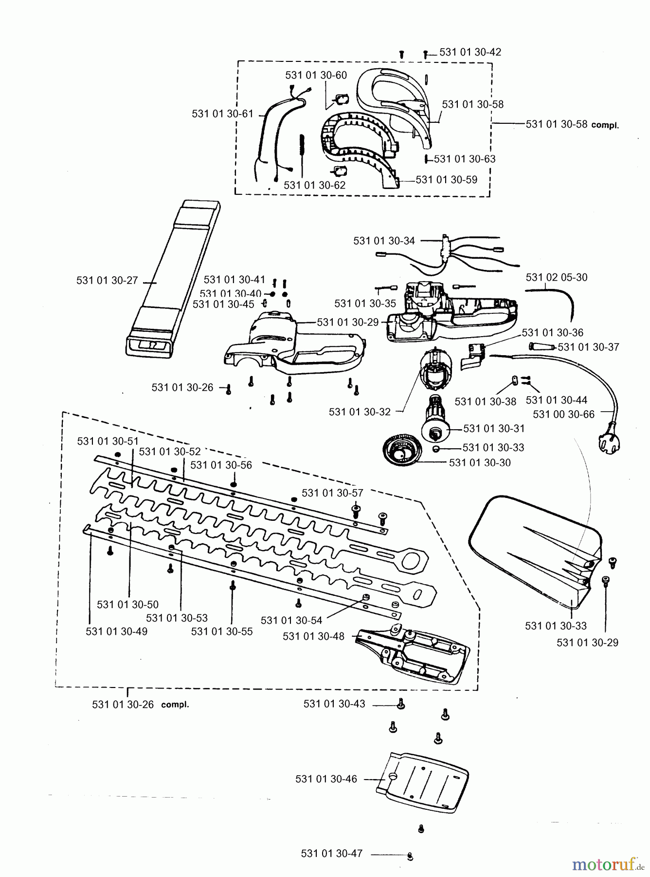  Jonsered Heckenscheren HT550EL - Jonsered Hedge Trimmer (1996-04) PRODUCT COMPLETE