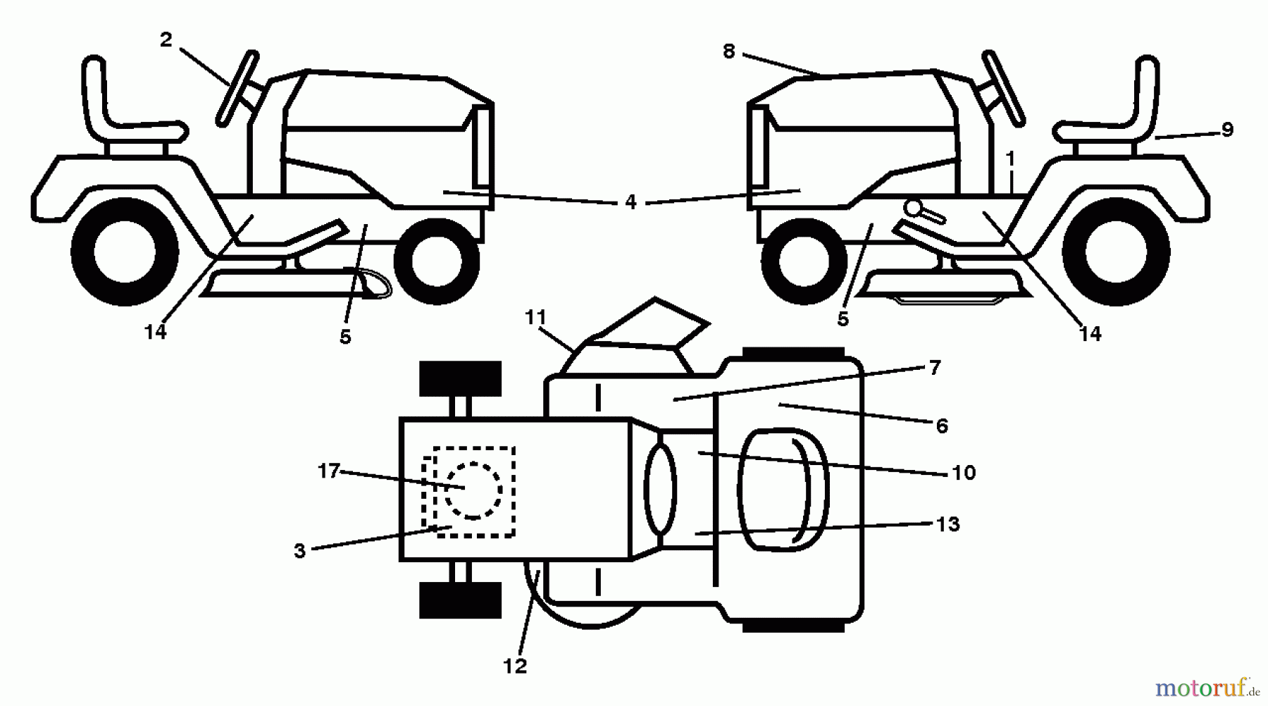Jonsered Rasen und Garten Traktoren LT2213 CA (96051001902) - Jonsered Lawn & Garden Tractor (2011-08) DECALS