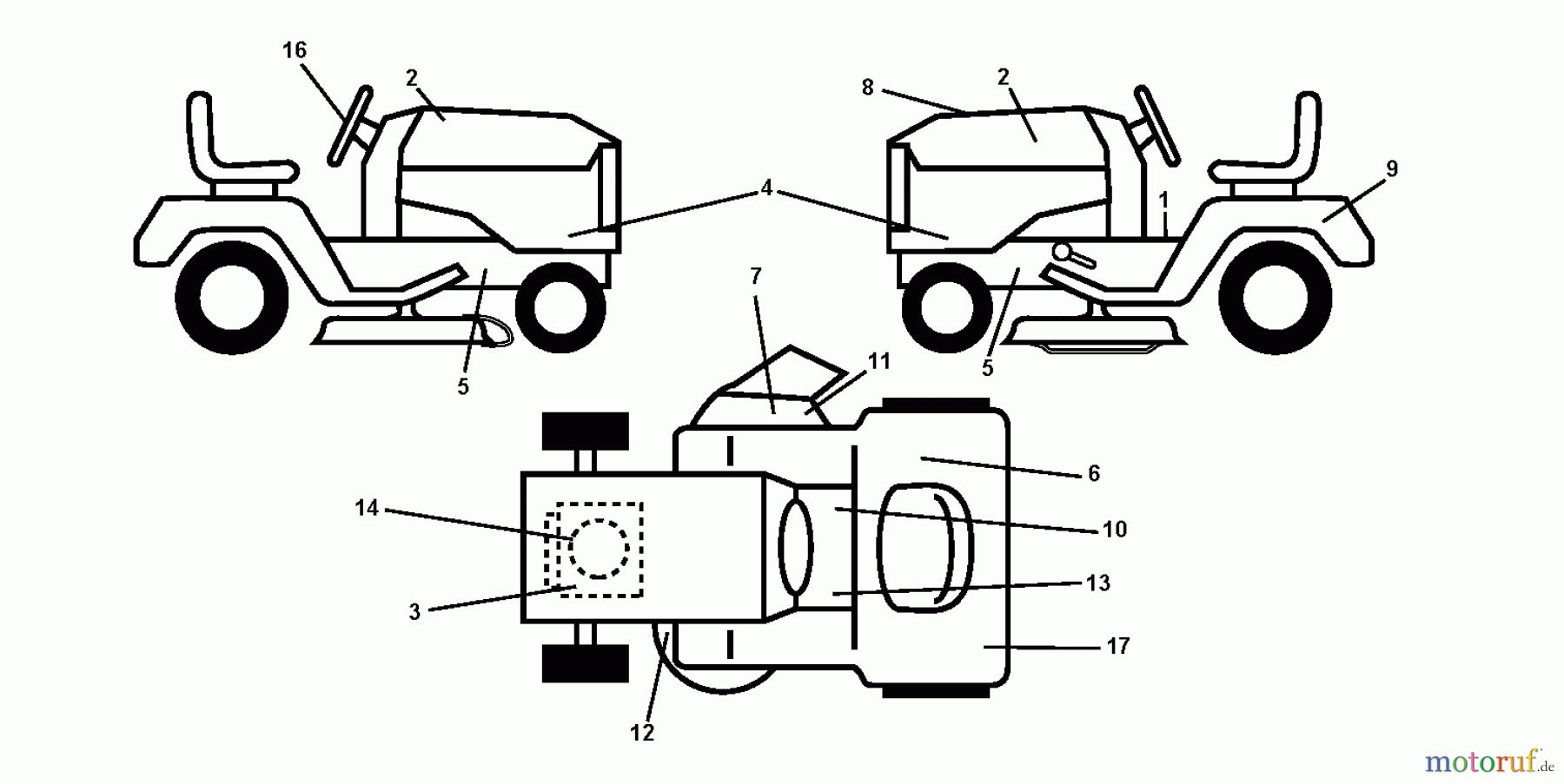 Jonsered Rasen und Garten Traktoren LT2216 (96041004202) - Jonsered Lawn & Garden Tractor (2007-10) DECALS