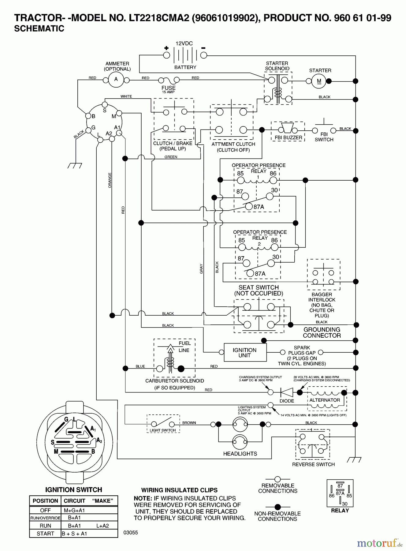  Jonsered Rasen  und Garten Traktoren LT2218 CMA2 (96061019902) - Jonsered Lawn & Garden Tractor (2007-07) SCHEMATIC