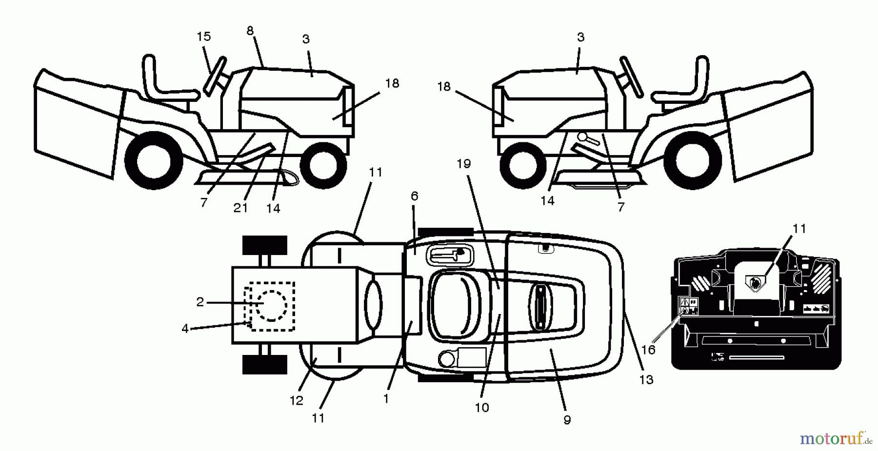  Jonsered Rasen  und Garten Traktoren LT2218 CMA2 (96061026701) - Jonsered Lawn & Garden Tractor (2010-08) DECALS