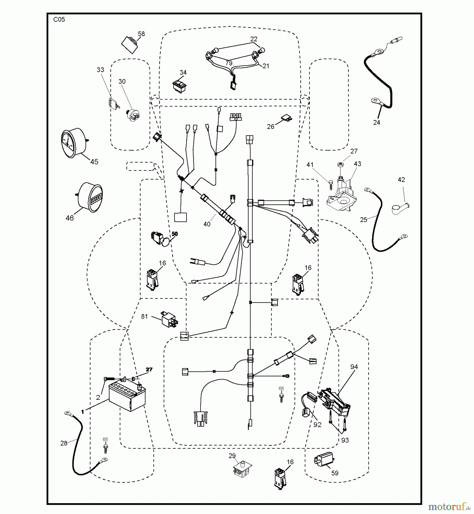  Jonsered Rasen  und Garten Traktoren LT2223 CMA2 (96061020003) - Jonsered Lawn & Garden Tractor (2009-04) ELECTRICAL