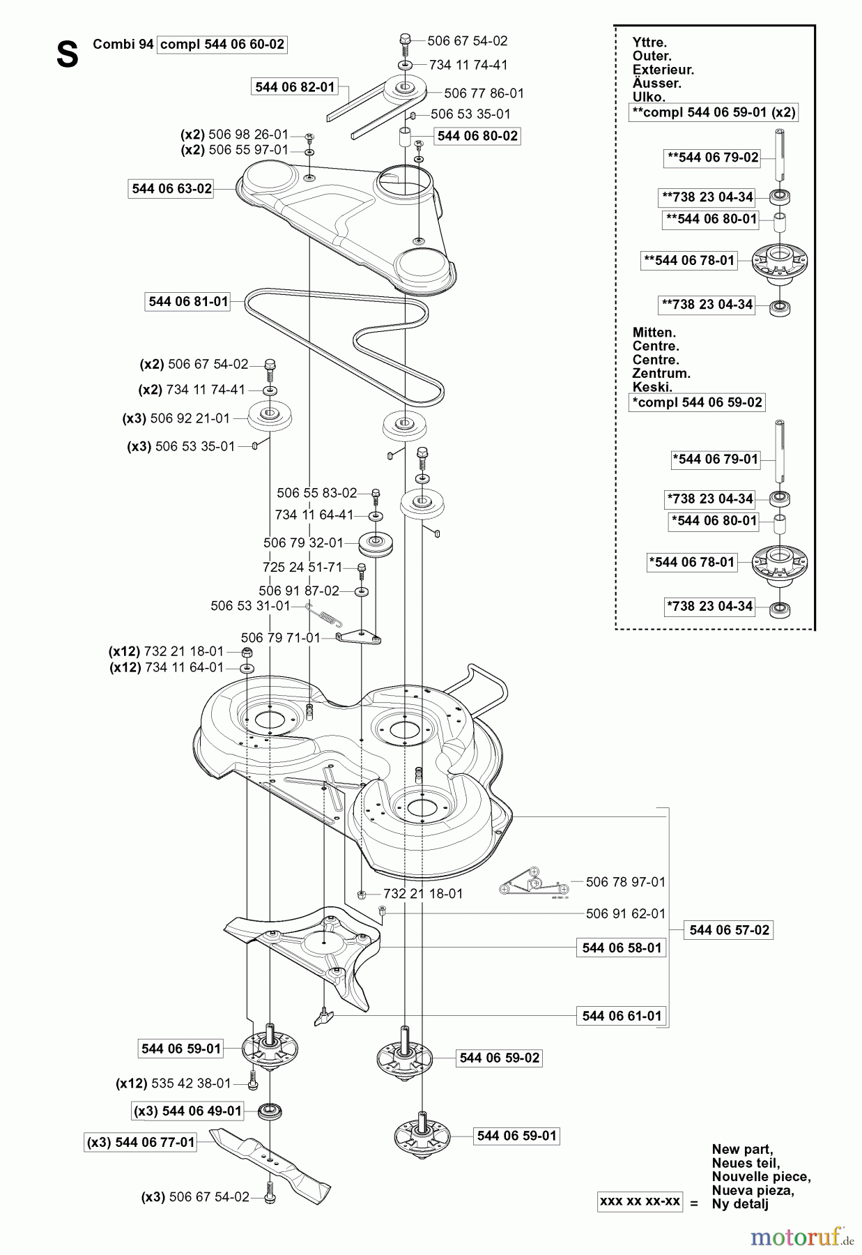  Jonsered Reitermäher FR2115 MA (965070701) - Jonsered Rear-Engine Riding Mower (2006-01) 94CM CUTTING DECK