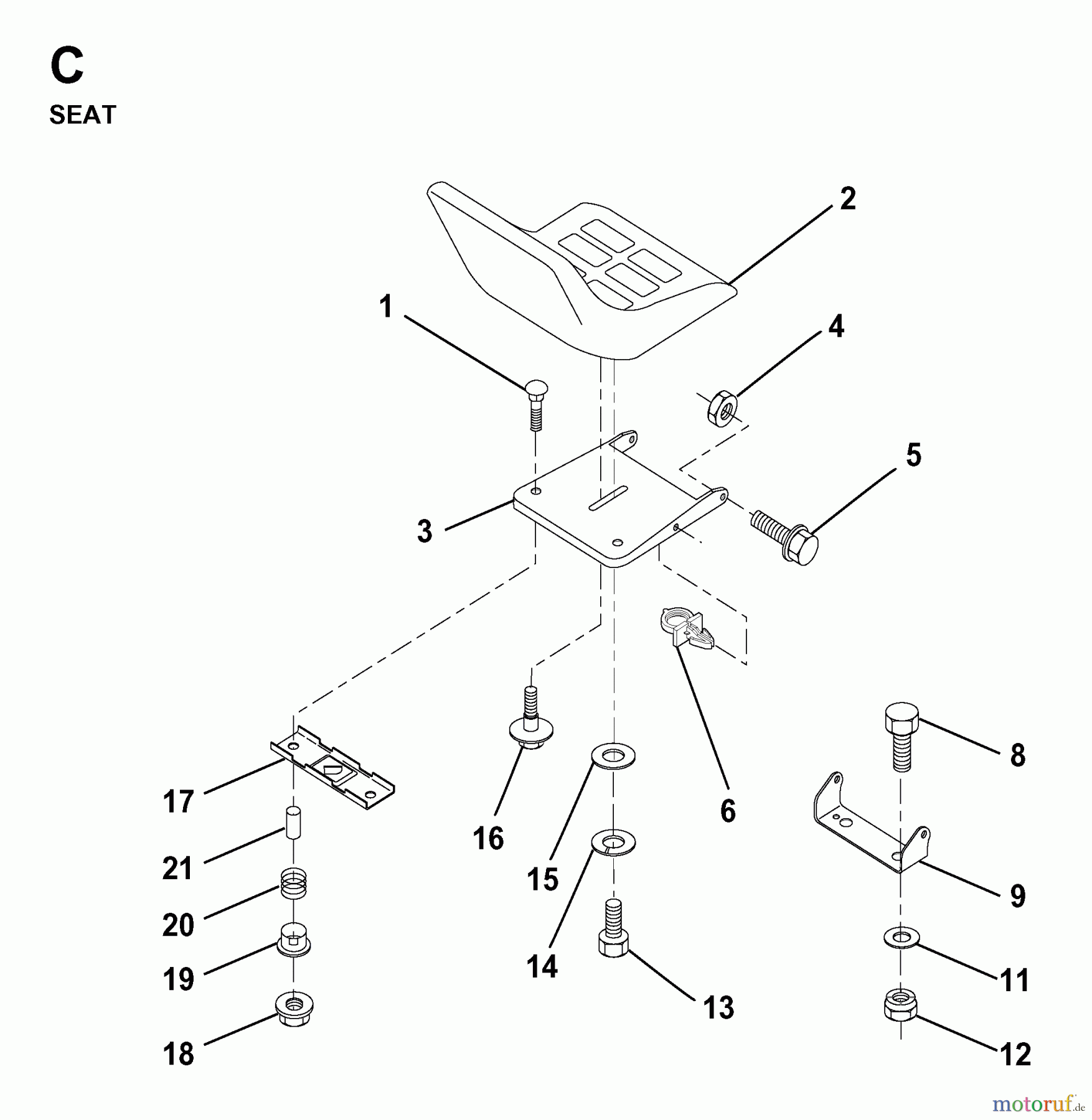  Jonsered Rasen  und Garten Traktoren LR12 (1998-04) - Jonsered Lawn & Garden Tractor (Canada) SEAT