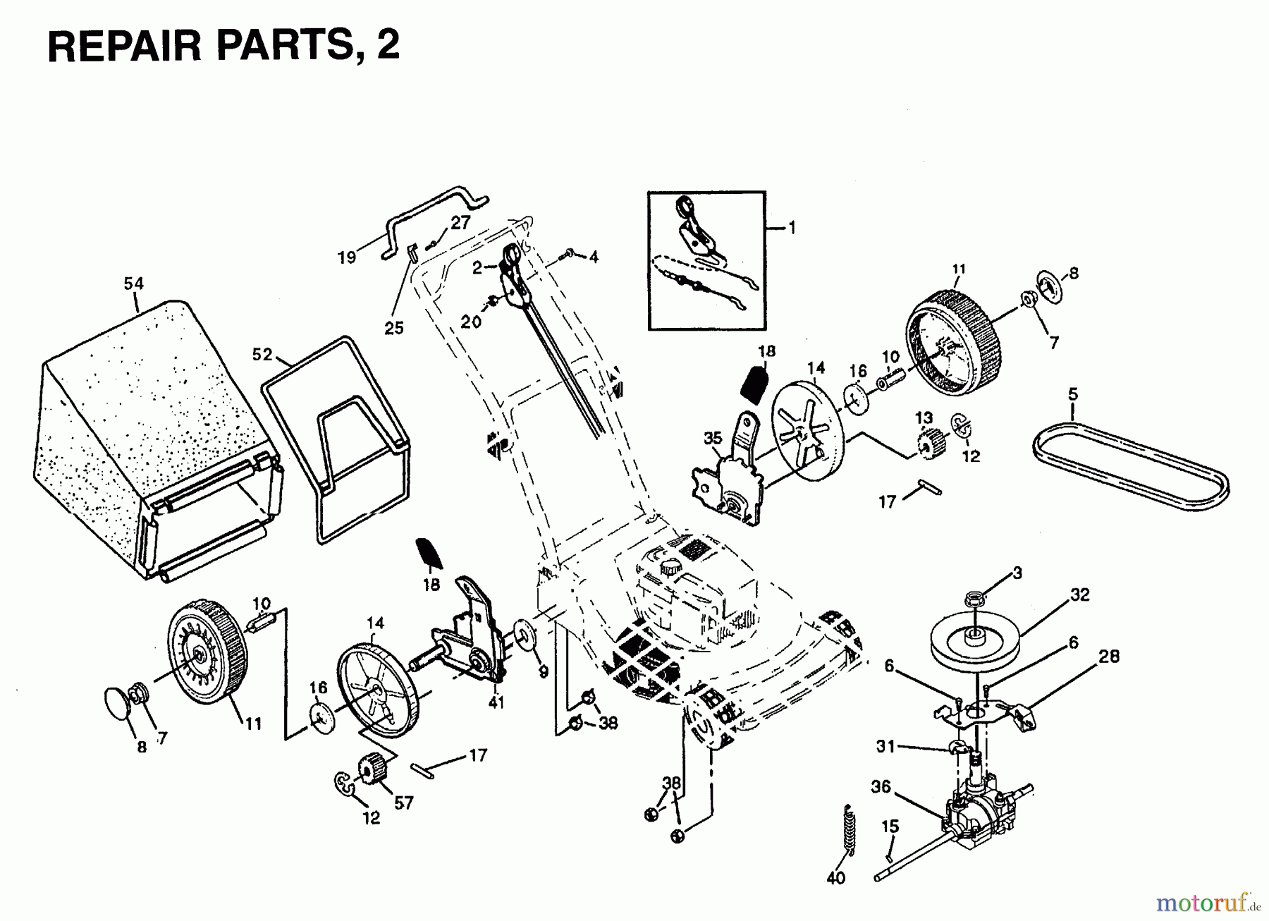 Jonsered Rasenmäher 600 RDII (954056671) - Jonsered Walk-Behind Mower (1996-01) PRODUCT COMPLETE #2