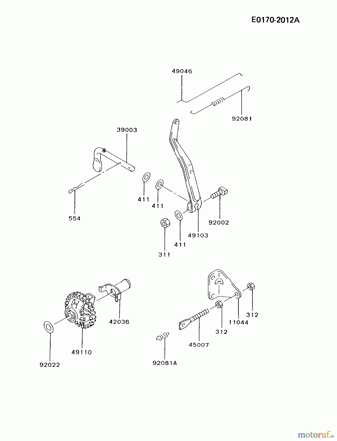 Kawasaki Motoren Motoren, Horizontal FA076D-ES05 - Kawasaki FA076D 4-Stroke Engine CONTROL-EQUIPMENT