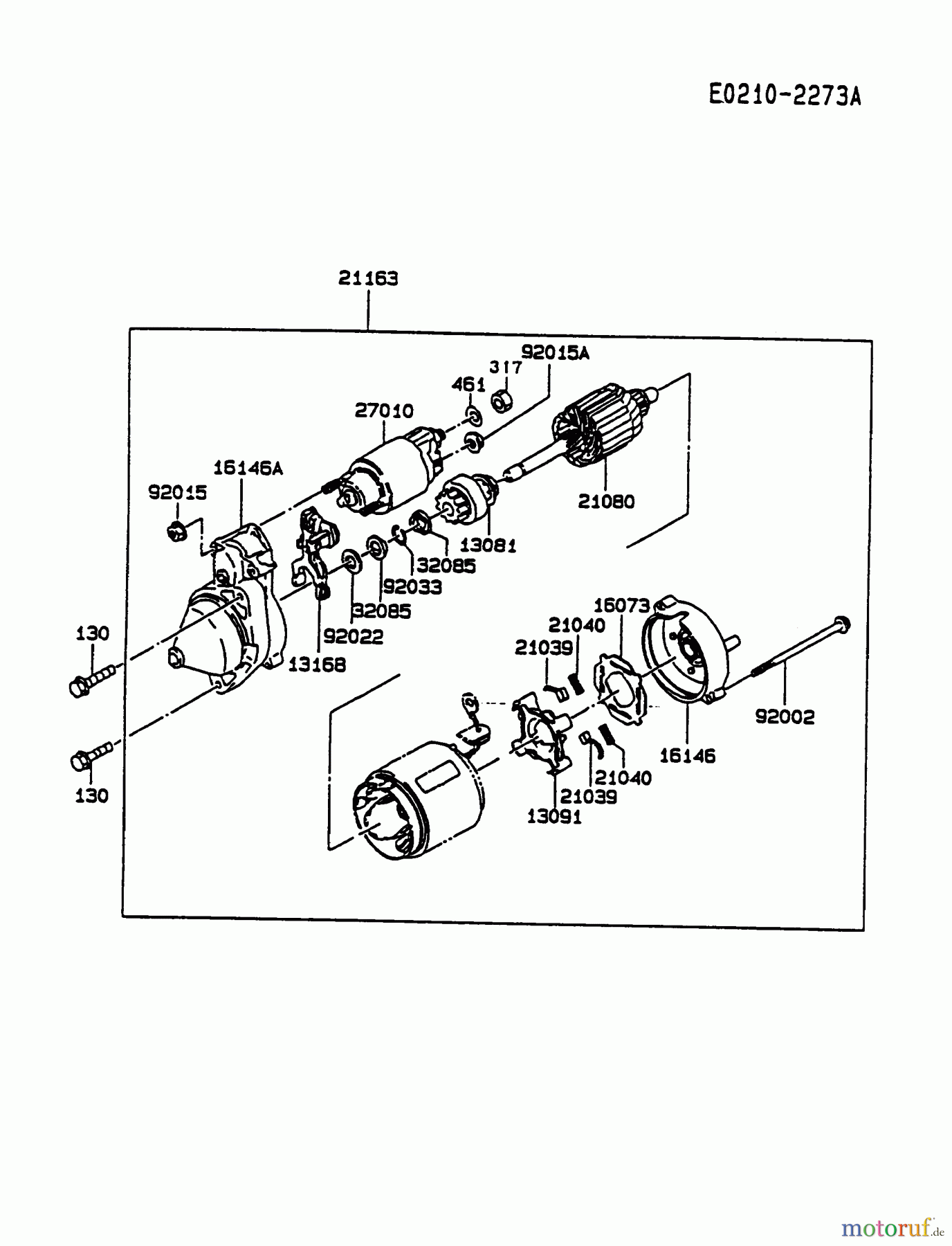  Kawasaki Motoren Motoren Vertikal FA210V - AS02 bis FH641V - DS24 FC540V-BS04 - Kawasaki FC540V 4-Stroke Engine STARTER