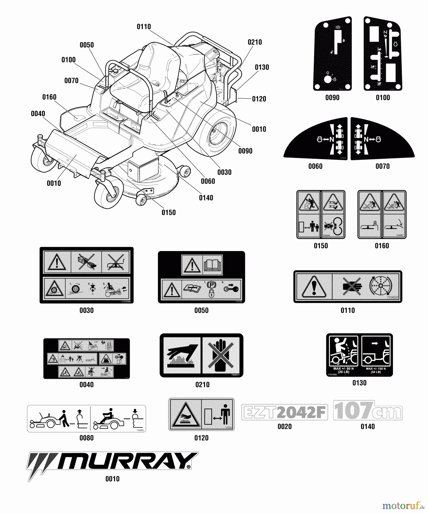  Murray Nullwendekreismäher, Zero-Turn EZT2042 (2691041-02) - Murray 42