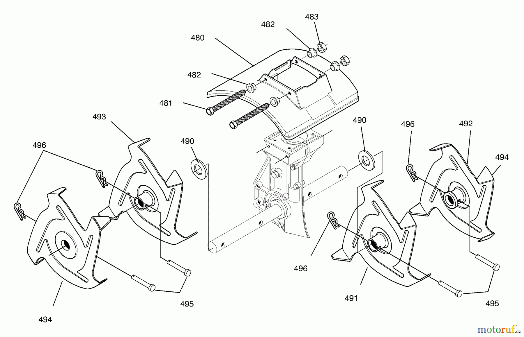  Murray Motorhacken und Kultivierer 11052x30B - Murray Cultivator (2000) Tine And Shield Assembly