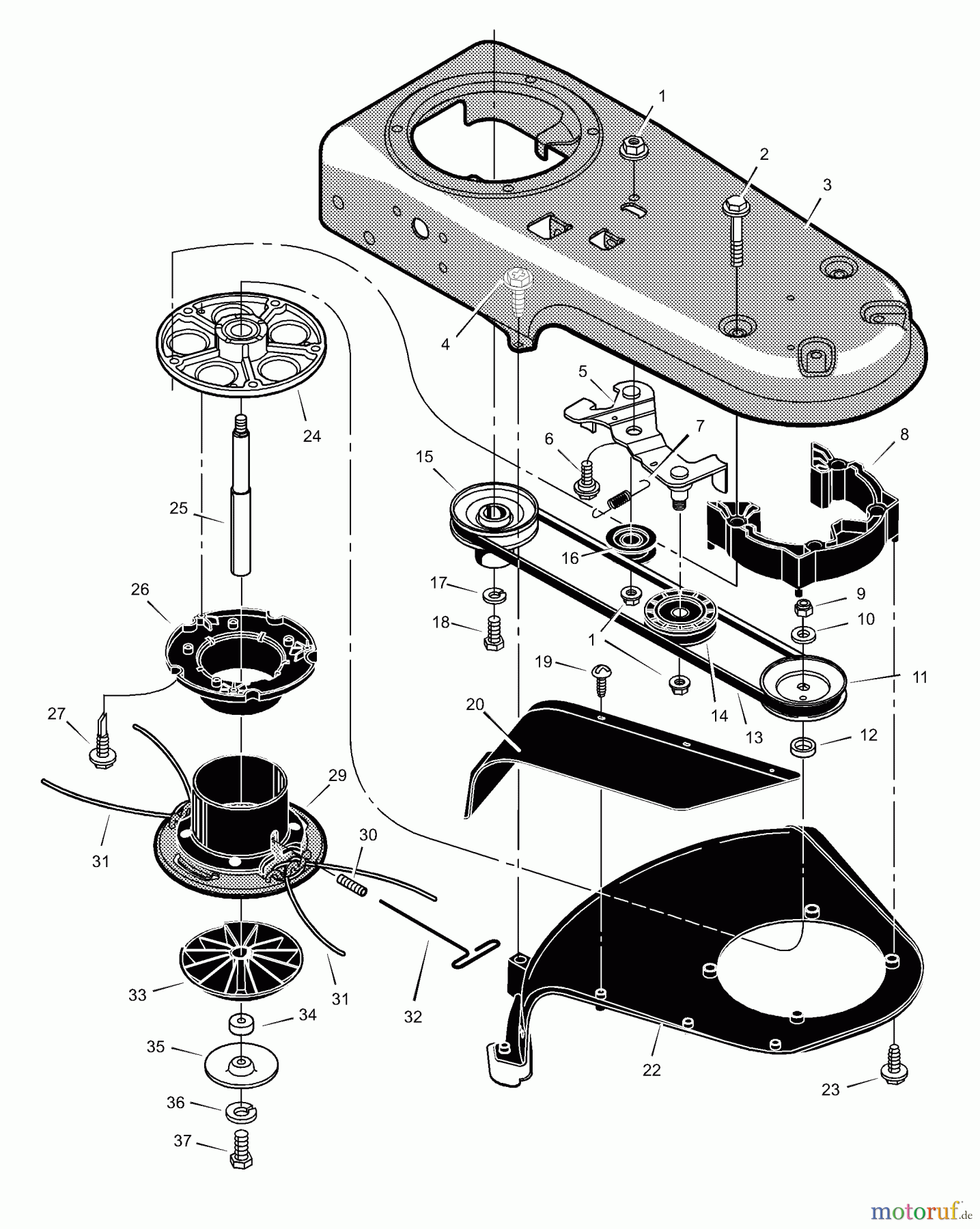  Murray Trimmer zum Schieben TM5000x89A - Yard King Performance Walk-Behind String Trimmer (2000) Trimmer Head Assembly