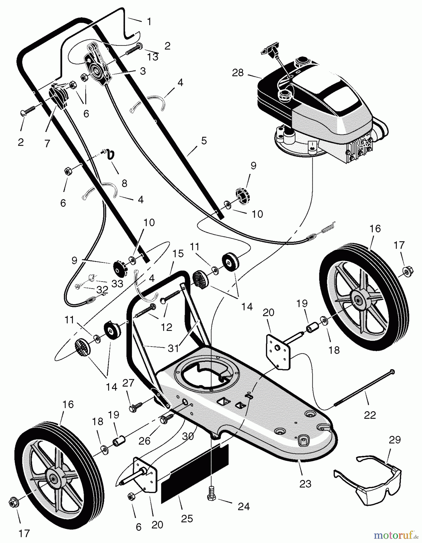  Murray Trimmer zum Schieben TM6100x8B - Scotts Walk-Behind String Trimmer (2004) (Home Depot) Mower Housing & Handle Assembly