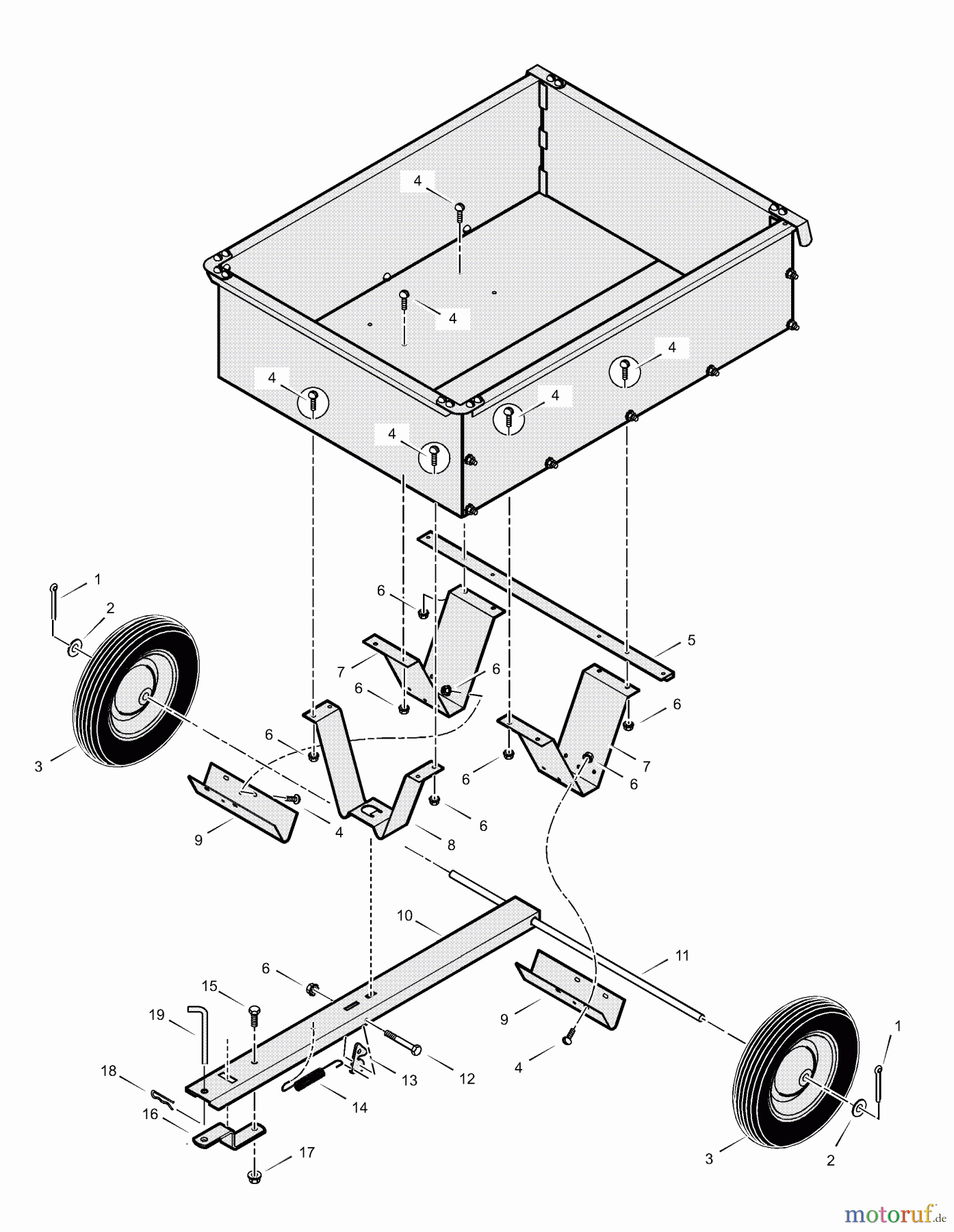  Murray Zubehör 242008x00A - Murray Utility Dump Cart (2002) Utility Dump Cart (part 2)