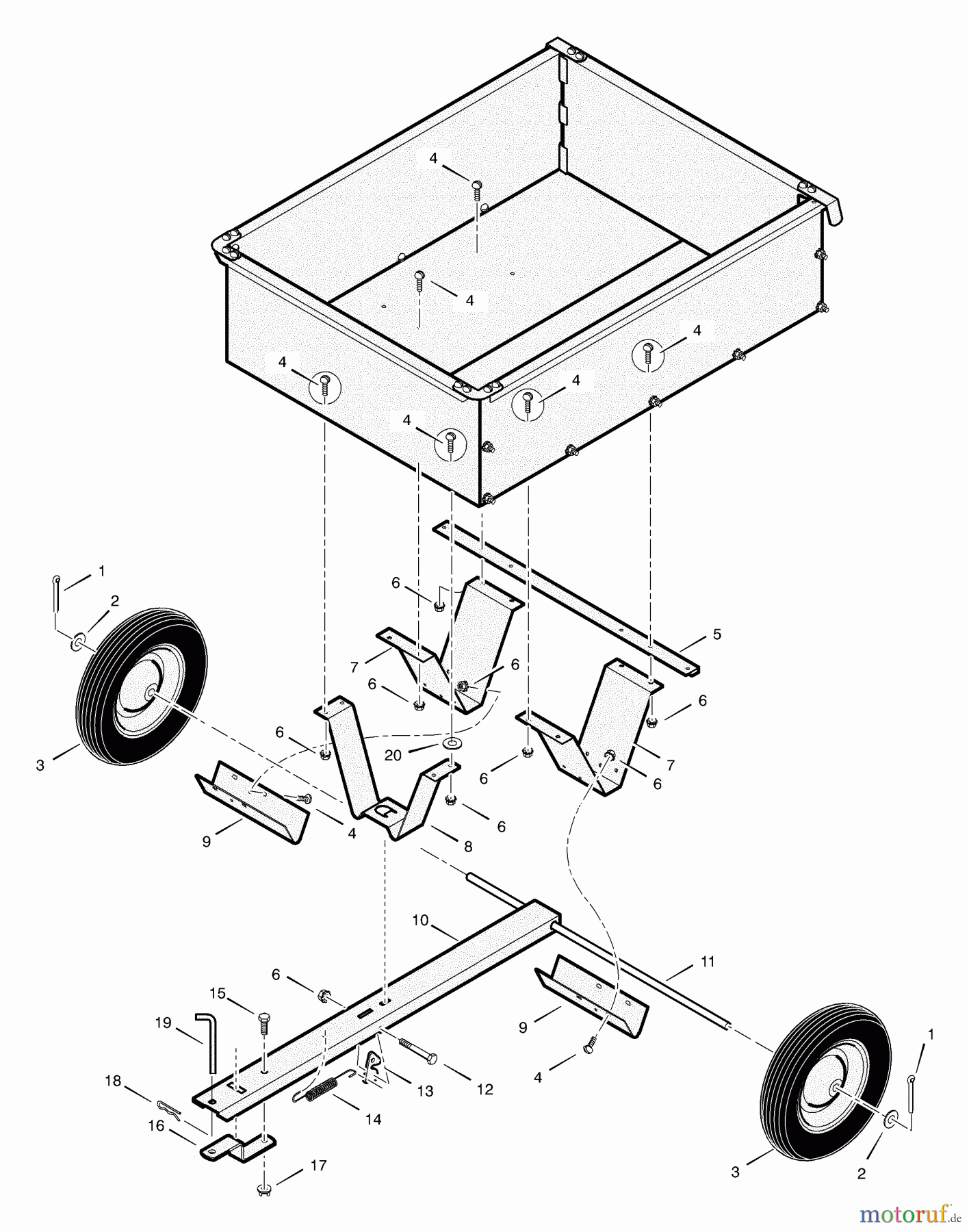  Murray Zubehör 242014x00A - Murray Utility Dump Cart (2004) Utility Dump Cart (part 1)