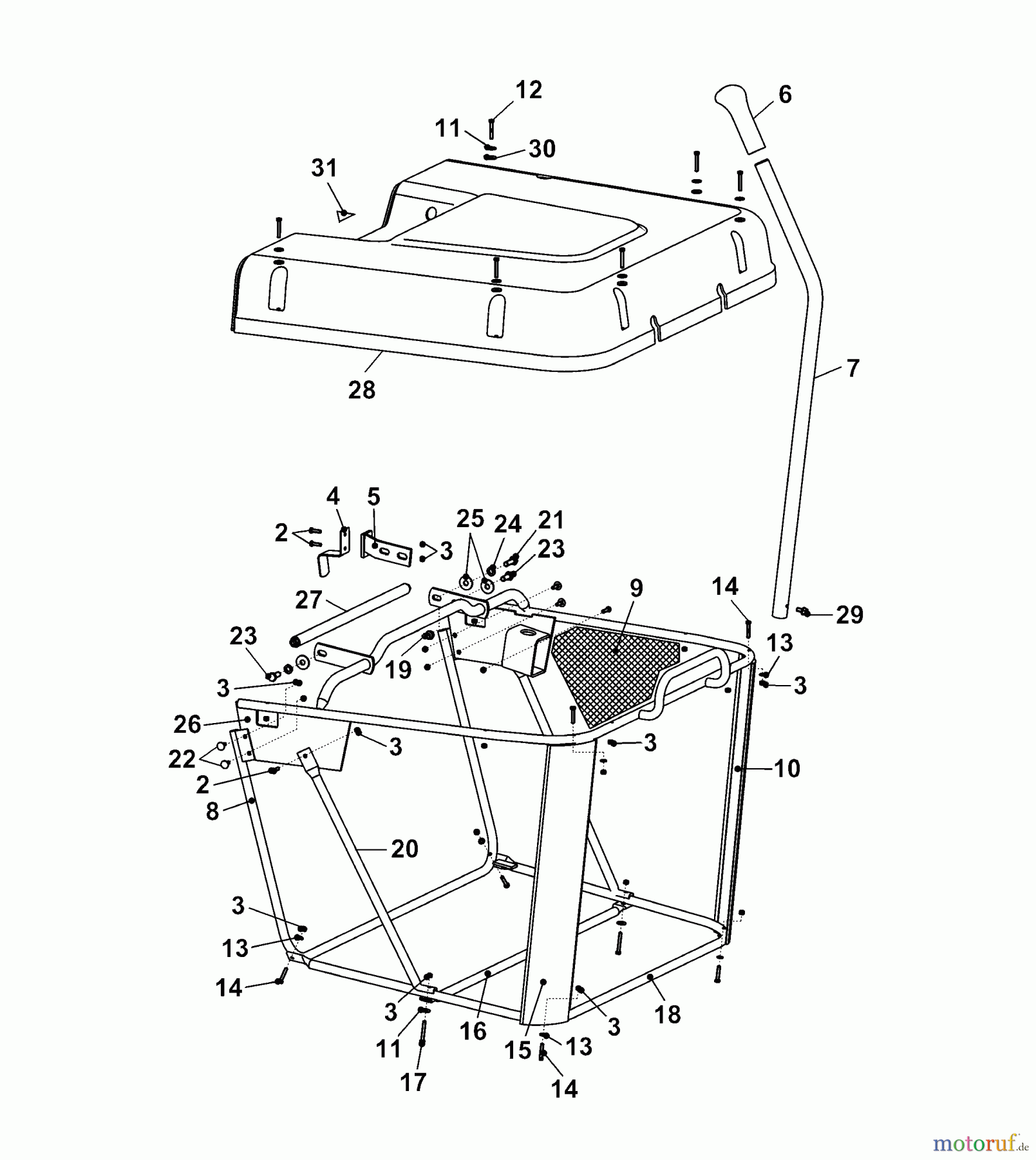 Wolf-Garten Rasentraktoren Trac OHV 7 6205000 Serie C (2004) Grasfangsack